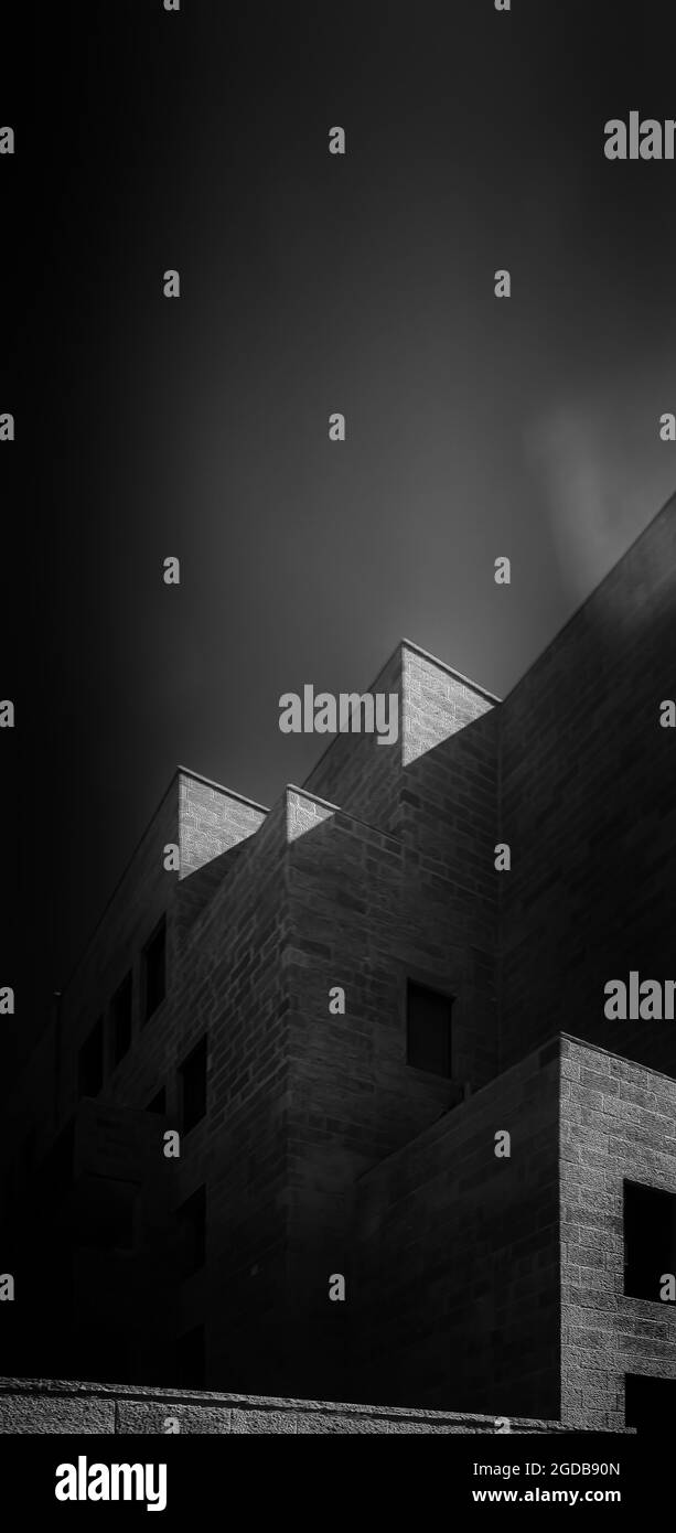 Abstraktes modernes Einkaufszentrum Hintergrund Stockfoto