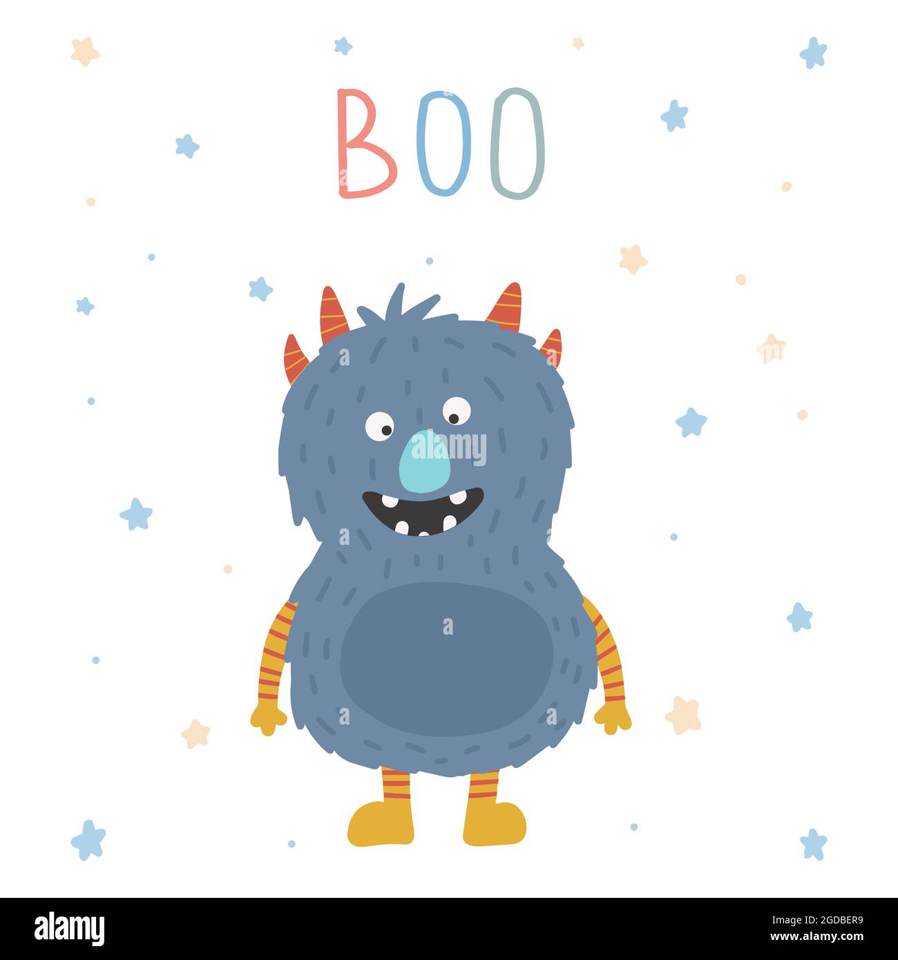 Monster bunt. Niedliche Cartoon kawaii gruselig lustige Baby-Charakter. Frohe Halloween. Vektorgrafik Stock Vektor