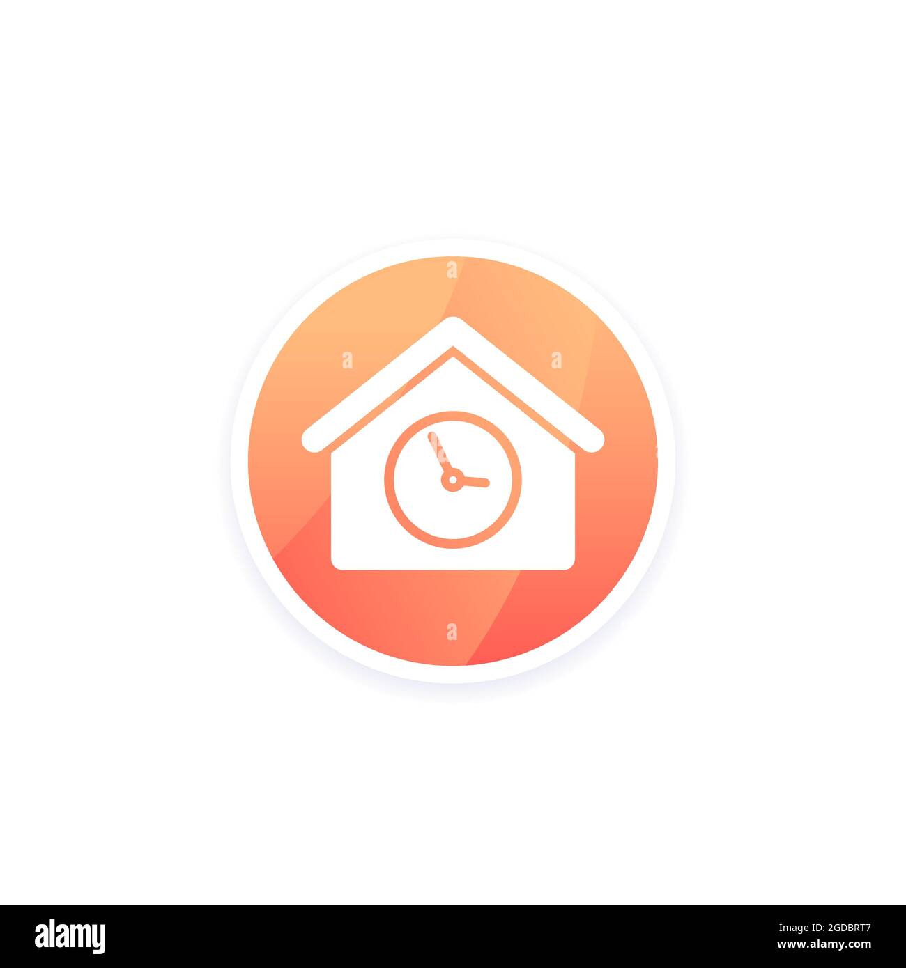 Haus- und Zeitvektorsymbol Stock Vektor