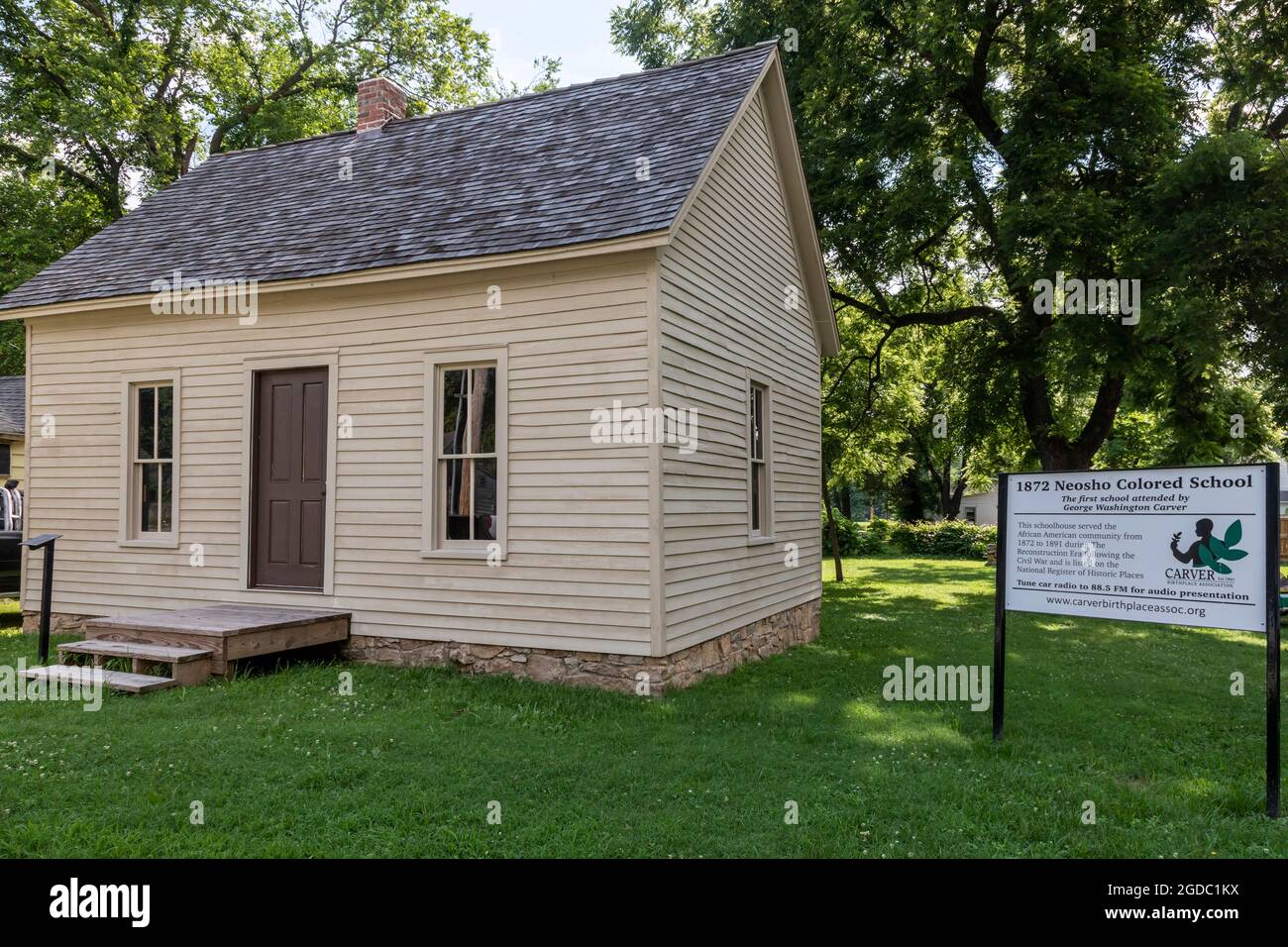 Neosho, Missouri - die 1872 Neosho Colored School, besucht von George Washington Carver von 1876-1878. Bis 1865 war es in Missouri für teac illegal Stockfoto