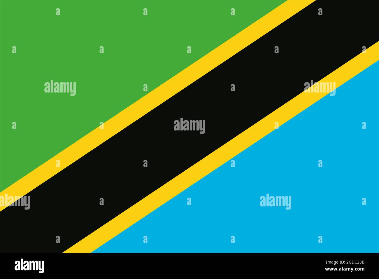 Flagge der Vereinigten Republik Tansania weht im Wind. Hintergrundtextur. Dodoma. 3d-Illustration. 3d-Rendering. Stockfoto