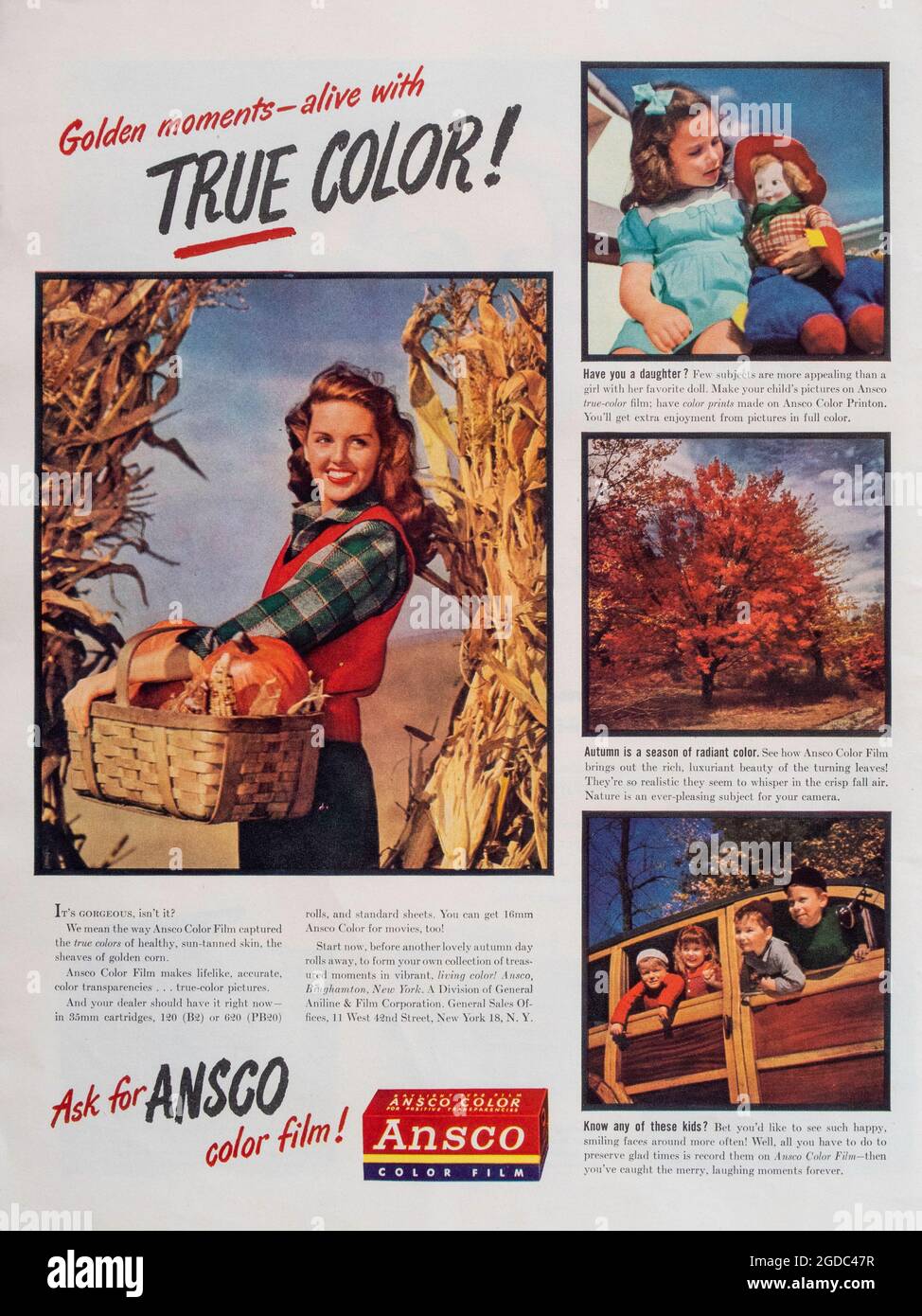 Anzeige des Vintage Life Magazine, Ausgabe vom 28. Oktober 1946, USA Stockfoto