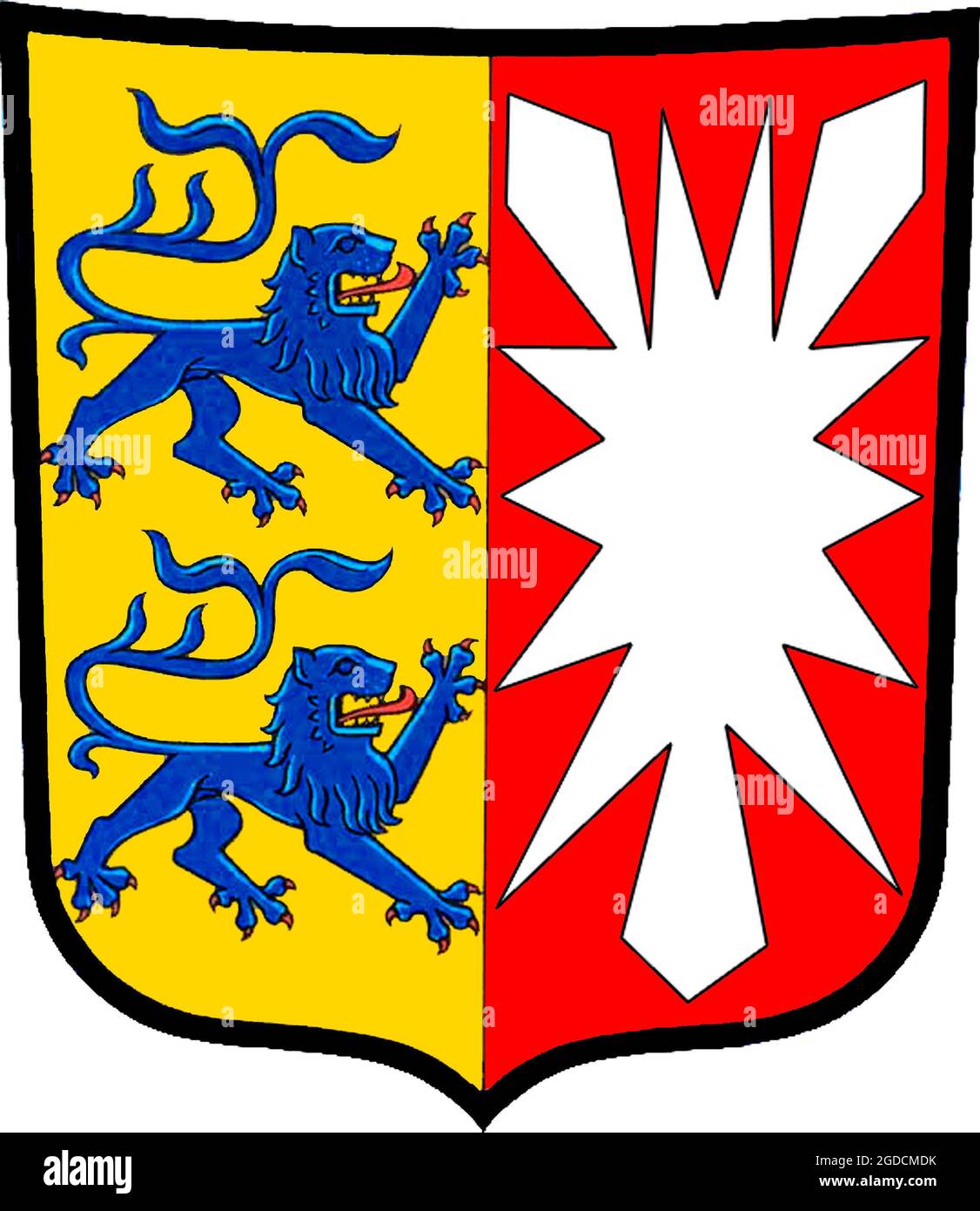 Wappen des Bundeslandes Schleswig Holstein - Deutschland. Stockfoto