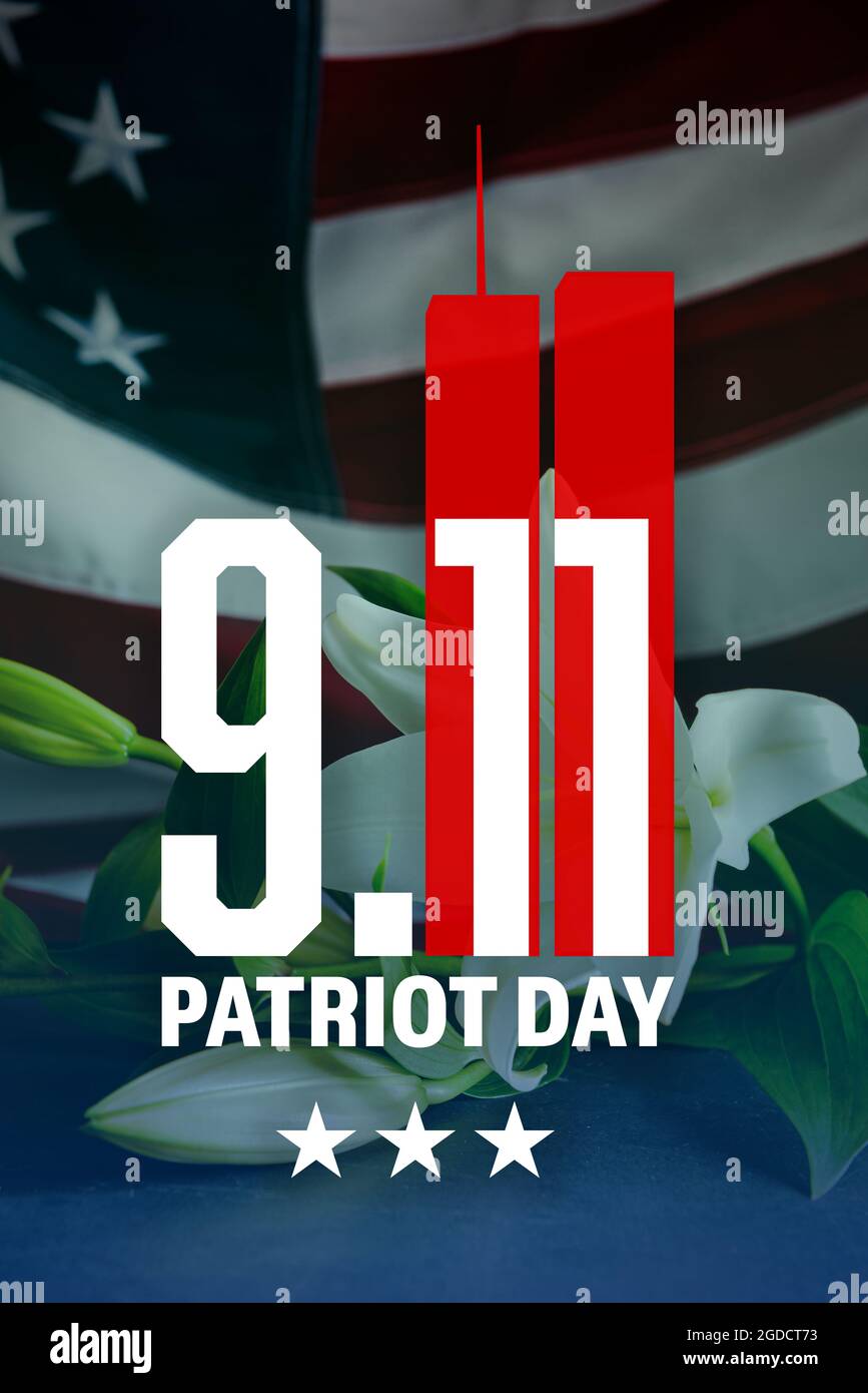 Erinnerungskarte zum Nationalen Tag des Gebets und der Erinnerung an die Opfer der Terroranschläge vom 11. September 2001 Stockfoto