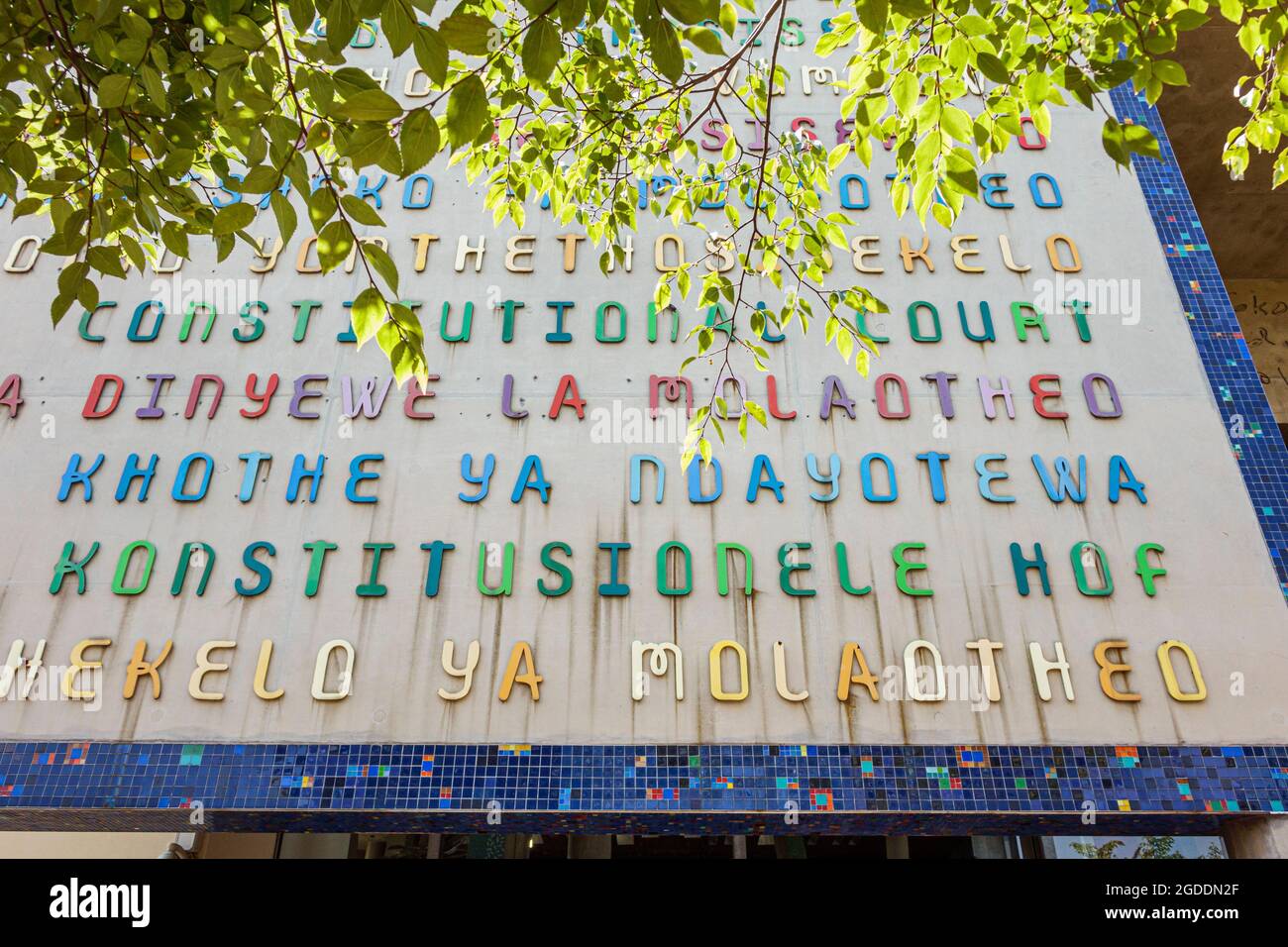 Johannesburg Südafrika, Braamfontein Constitution Hill Museum Verfassungsgericht Gebäude, außen Amtssprachen zweisprachig multilingu Stockfoto