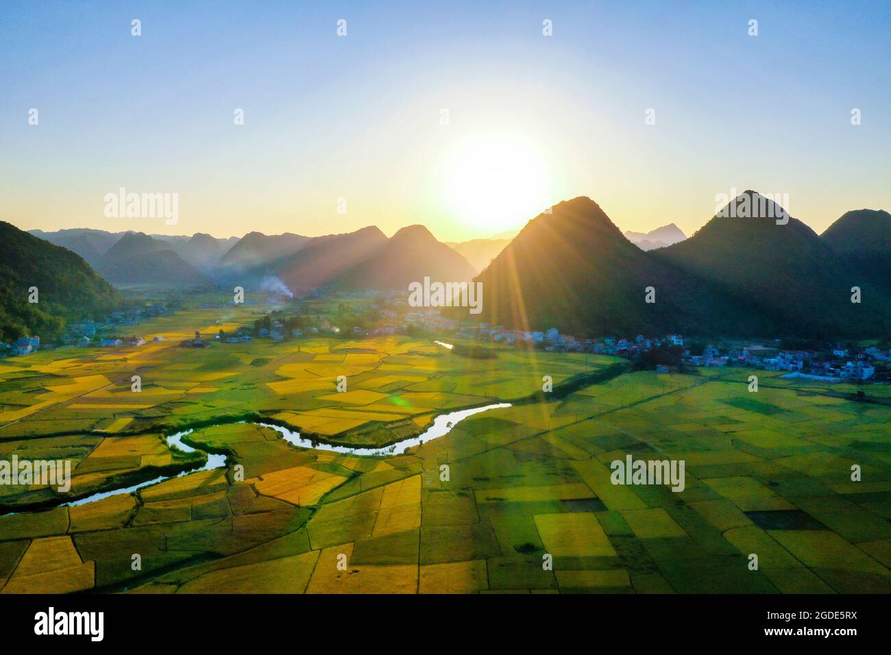 Nice Bac Son Reisfeld lang Son Provinz Nordvietnam Stockfoto