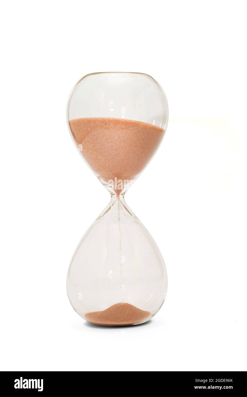 Sanduhr isoliert auf weißem Hintergrund. Zeit. Unternehmen. Die Zeit Wird Knapp Stockfoto
