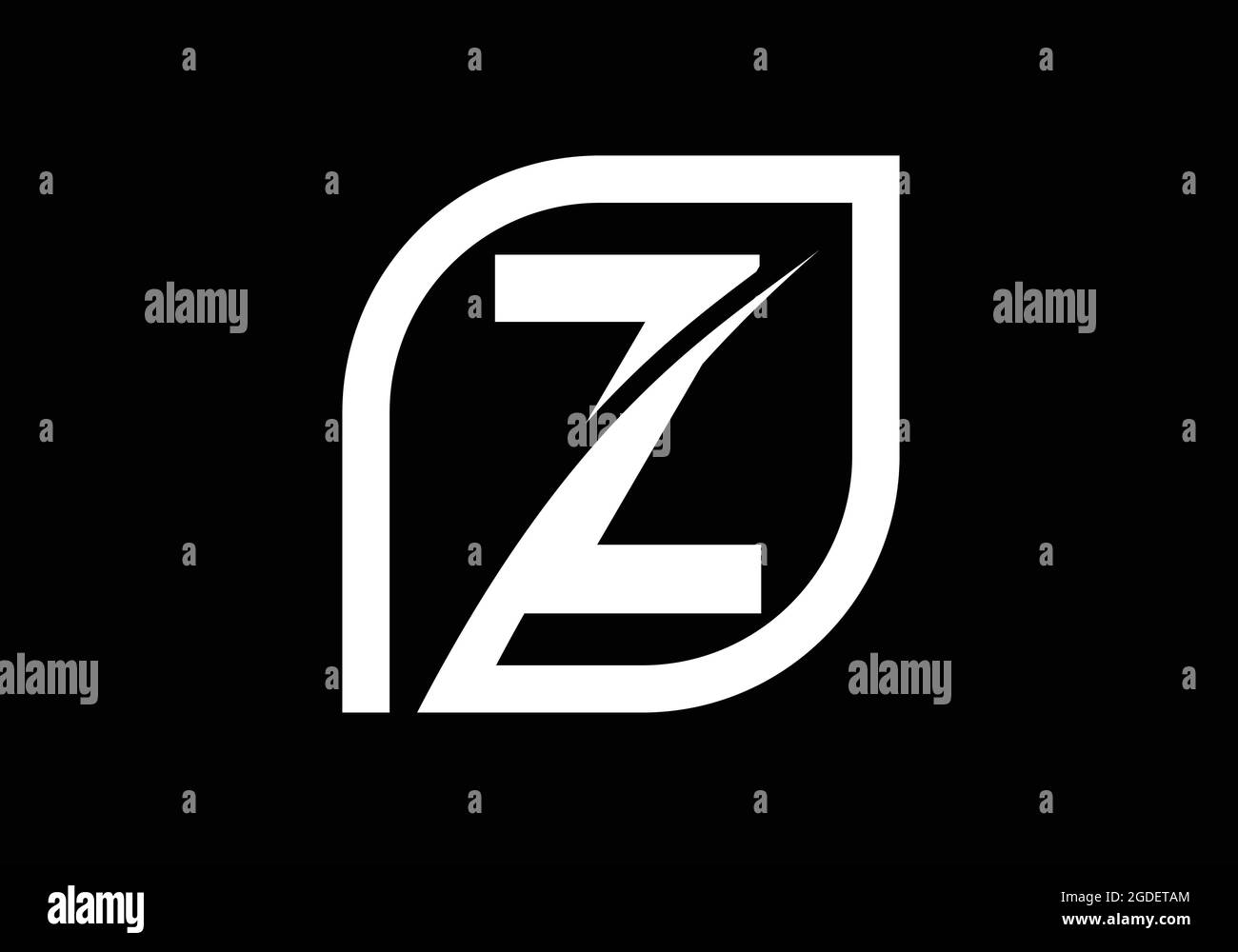 Anfängliches Z-Monogramm-Alphabet mit abstraktem Blatt. Umweltfreundliches Logo-Konzept. Schrift-Emblem. Modernes Vektorlogo für ökologische Wirtschaft und Unternehmen Stock Vektor