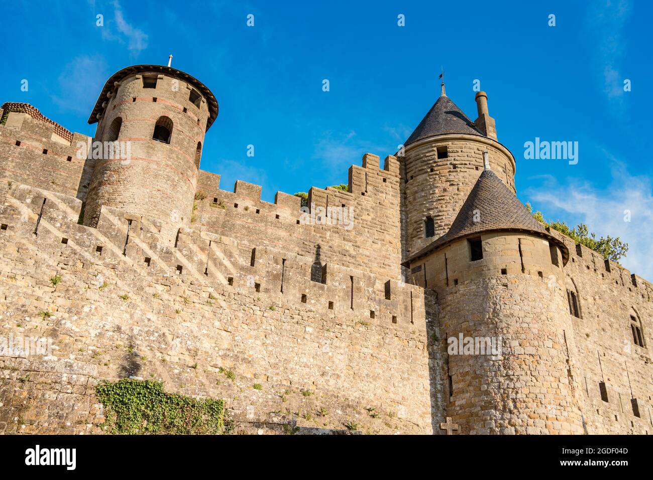 Blick auf die Cité Médiévale de Carcassonne in Frankreich. UNESCO-Weltkulturerbe. Stockfoto