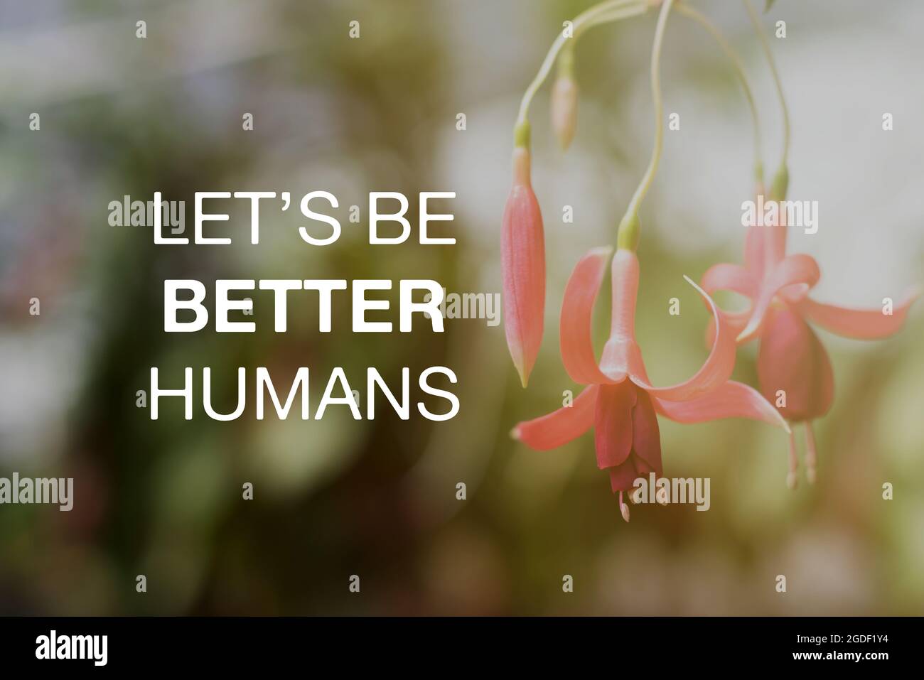 Motivierende und inspirierende Zitate - Let's Be Better Humans. Stockfoto