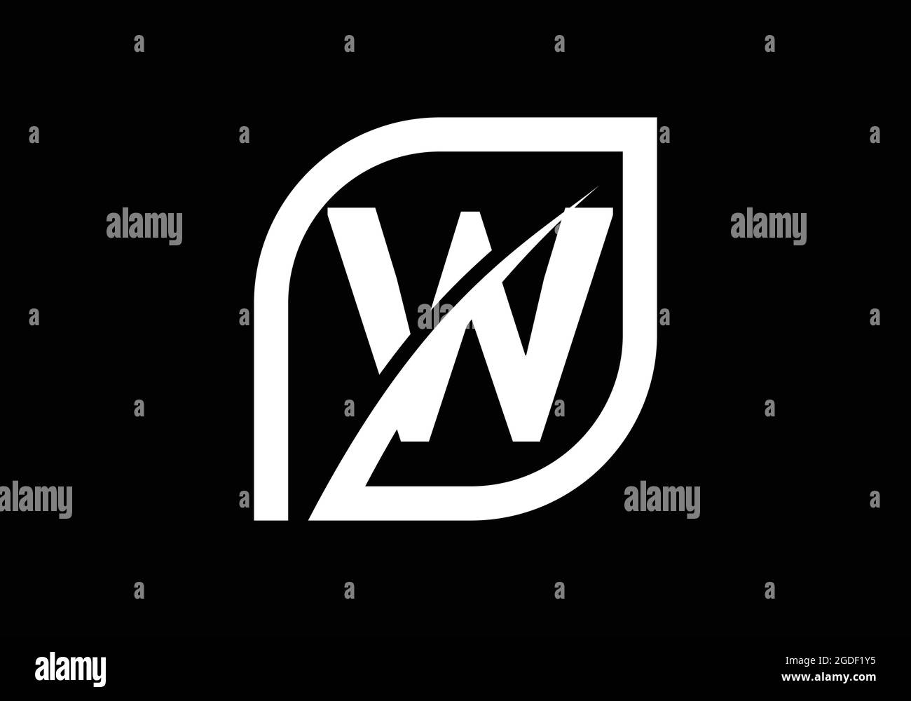 Anfängliches W-Monogramm-Alphabet mit abstraktem Blatt. Umweltfreundliches Logo-Konzept. Schrift-Emblem. Modernes Vektorlogo für ökologische Wirtschaft und Unternehmen Stock Vektor