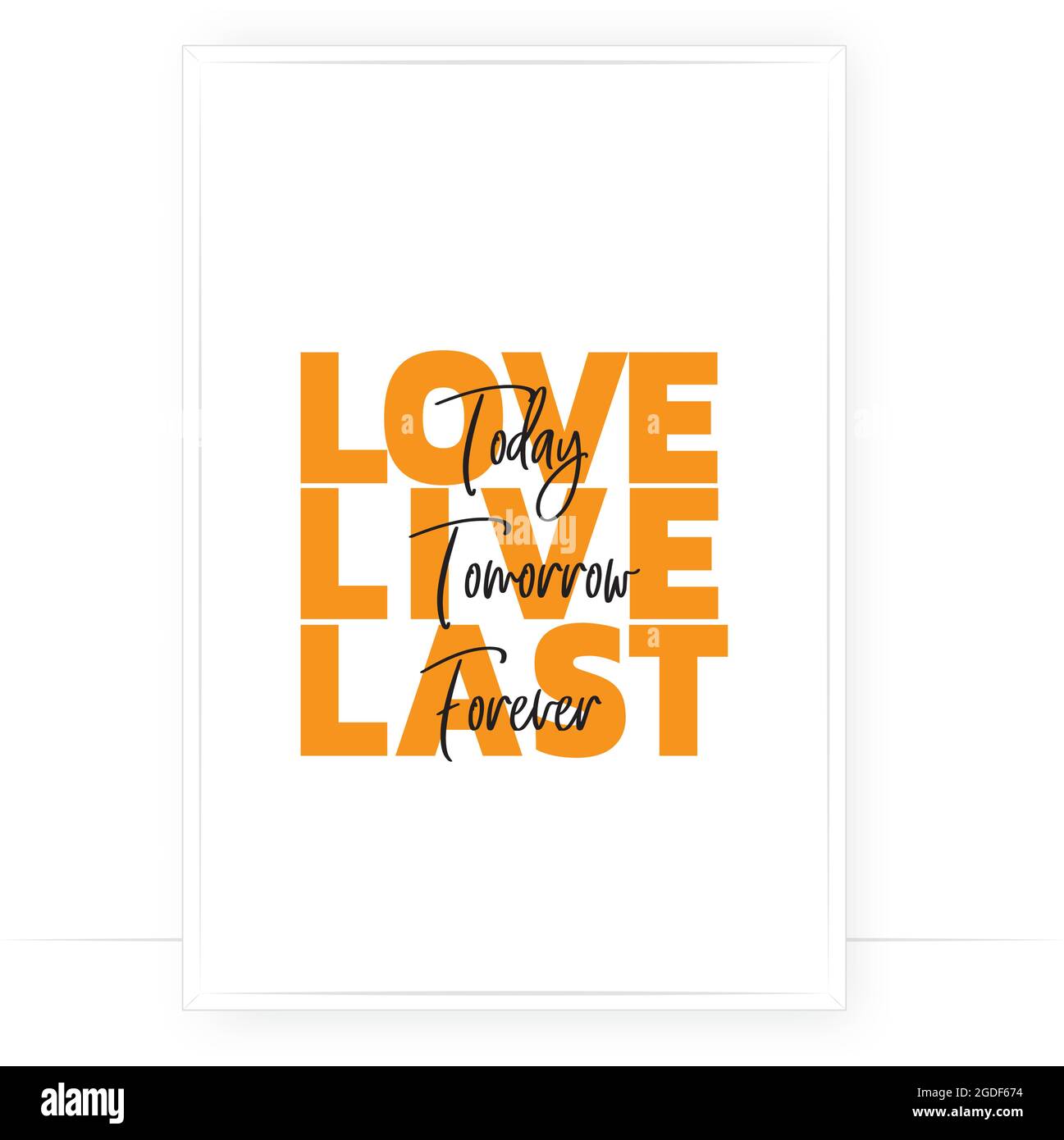Liebe heute, lebe morgen, ewig, Vektor. Skandinavisches, minimalistisches, dreiteiles Poster-Design im Rahmen. Motivierendes, inspirierendes Lebenszitat. Stock Vektor