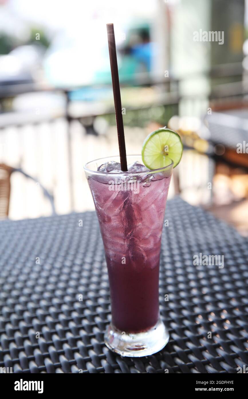 Traubensaft mit Zitronensoda Stockfoto