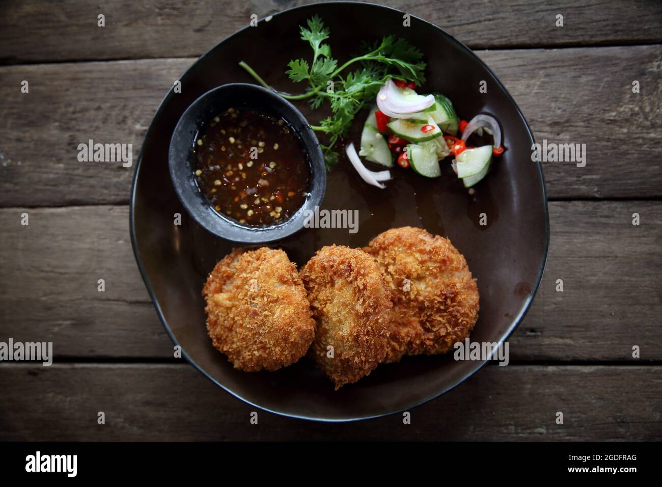 Gebratene Garnelen Fleisch Ball thai-Küche Stockfoto