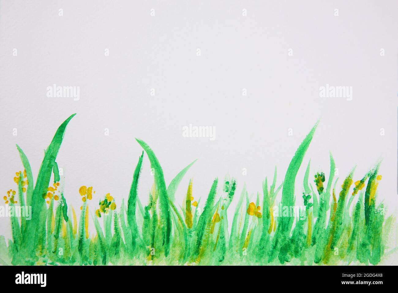 Abstraktes Gras Aquarell Hintergrund Textur Stockfoto