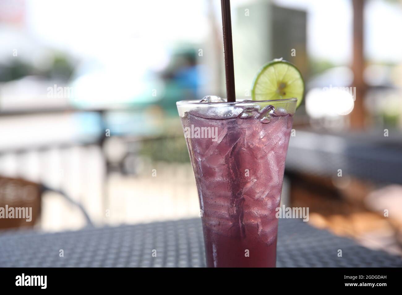 Traubensaft mit Zitronensoda Stockfoto