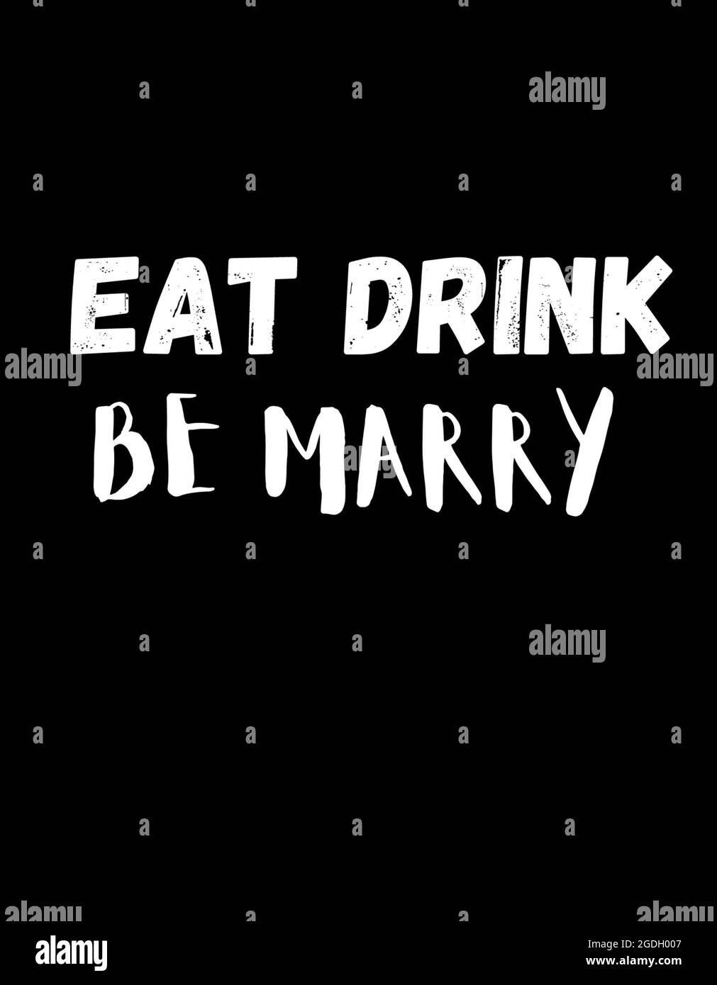 Eat Drink Be Marry Typografie-T-Shirt-Design Stockfoto