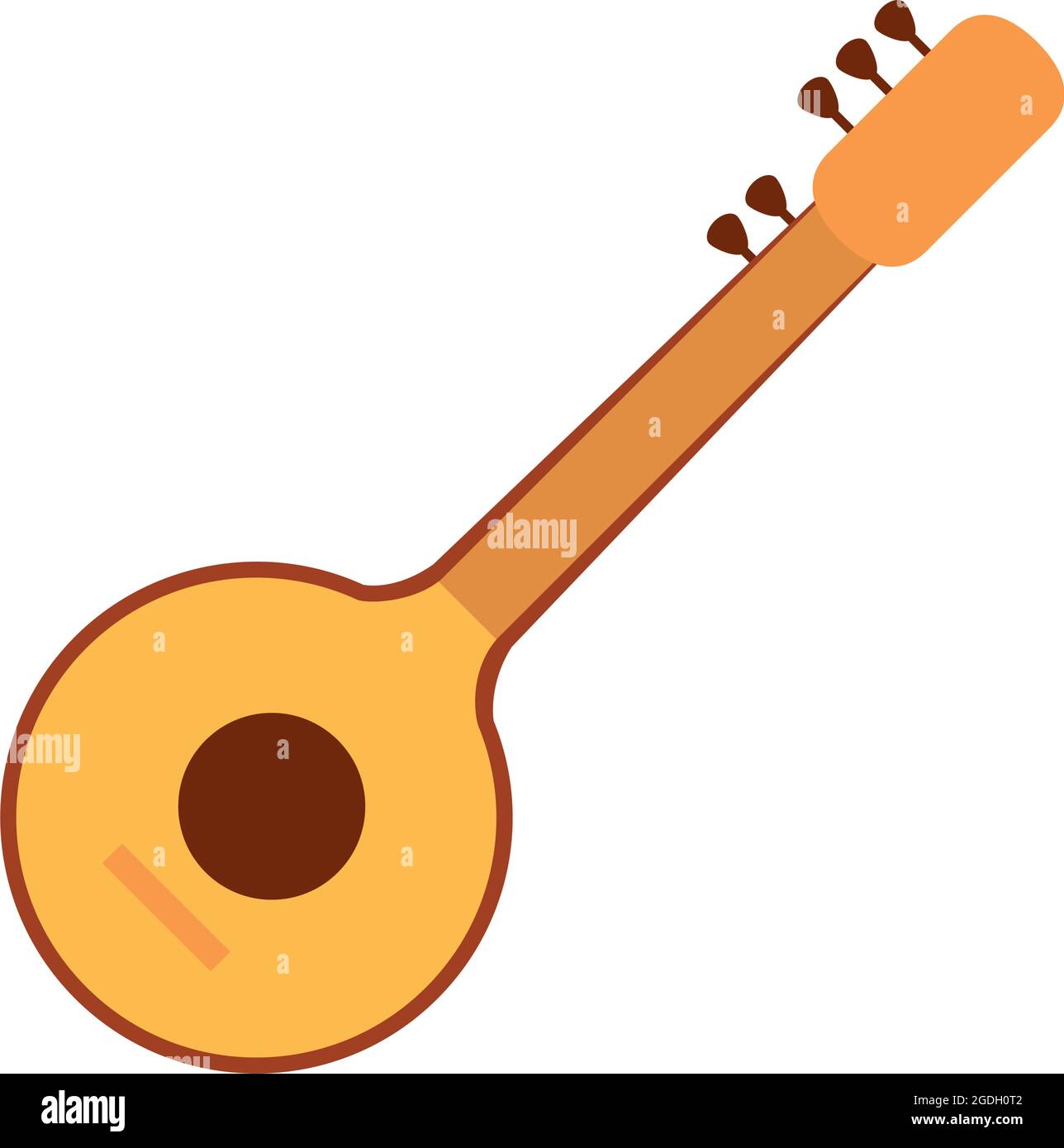 Indische Sitar-Gitarre auf weißem Hintergrund Stock-Vektorgrafik - Alamy