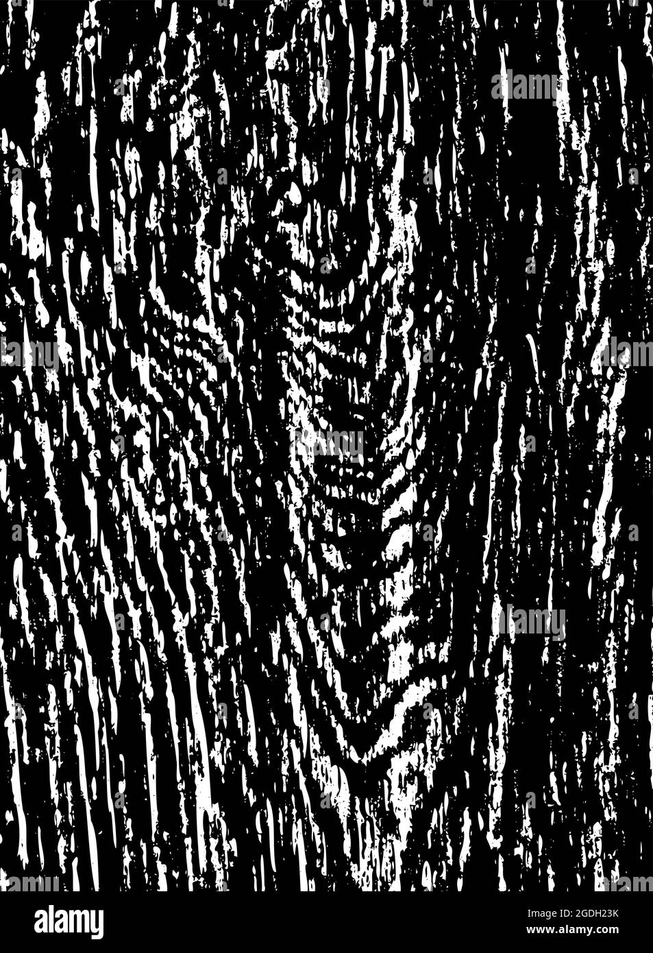 Nahtloser abstrakter Holzbanner. Weiße handgezeichnete Punkte auf schwarzem Hintergrund. Baumstruktur, Farbflecken, Körnung, Farbspritzer, Pinselstrich, Kratzen Stock Vektor