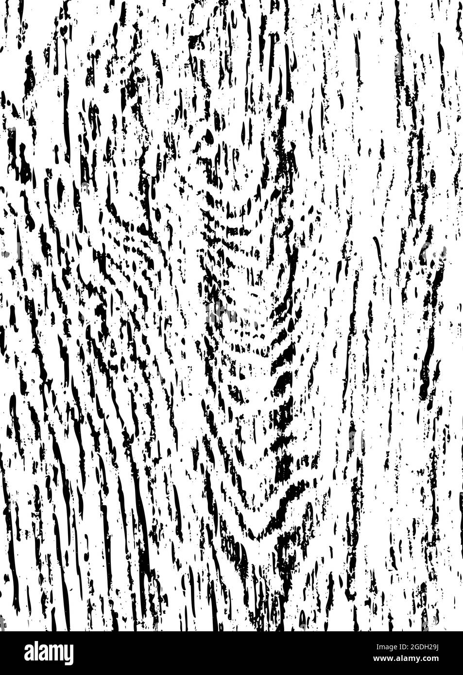 Nahtloser abstrakter Holzbanner. Schwarze handgezeichnete Punkte auf weißem Hintergrund. Baumstruktur, Farbflecken, Körnung, Farbspritzer, Pinselstrich, Kratzen Stock Vektor