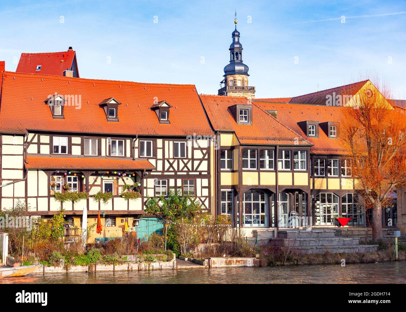 Das berühmte Viertel Little Venice in der Altstadt. Bamberg. Bayern Deutschland. Stockfoto