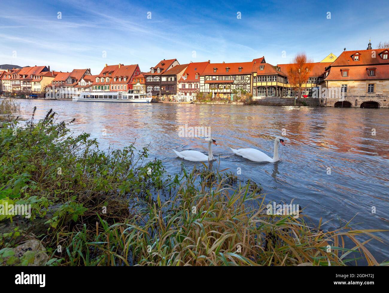 Das berühmte Viertel Little Venice in der Altstadt. Bamberg. Bayern Deutschland. Stockfoto