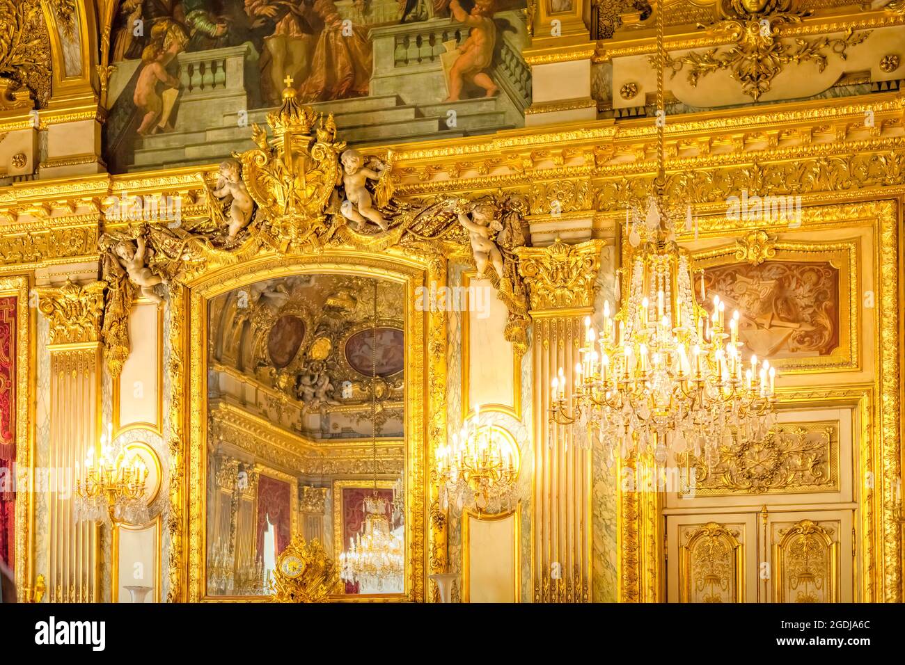 Der große Salon in den Napoleon III Apartments im Louvre, Paris, Frankreich Stockfoto