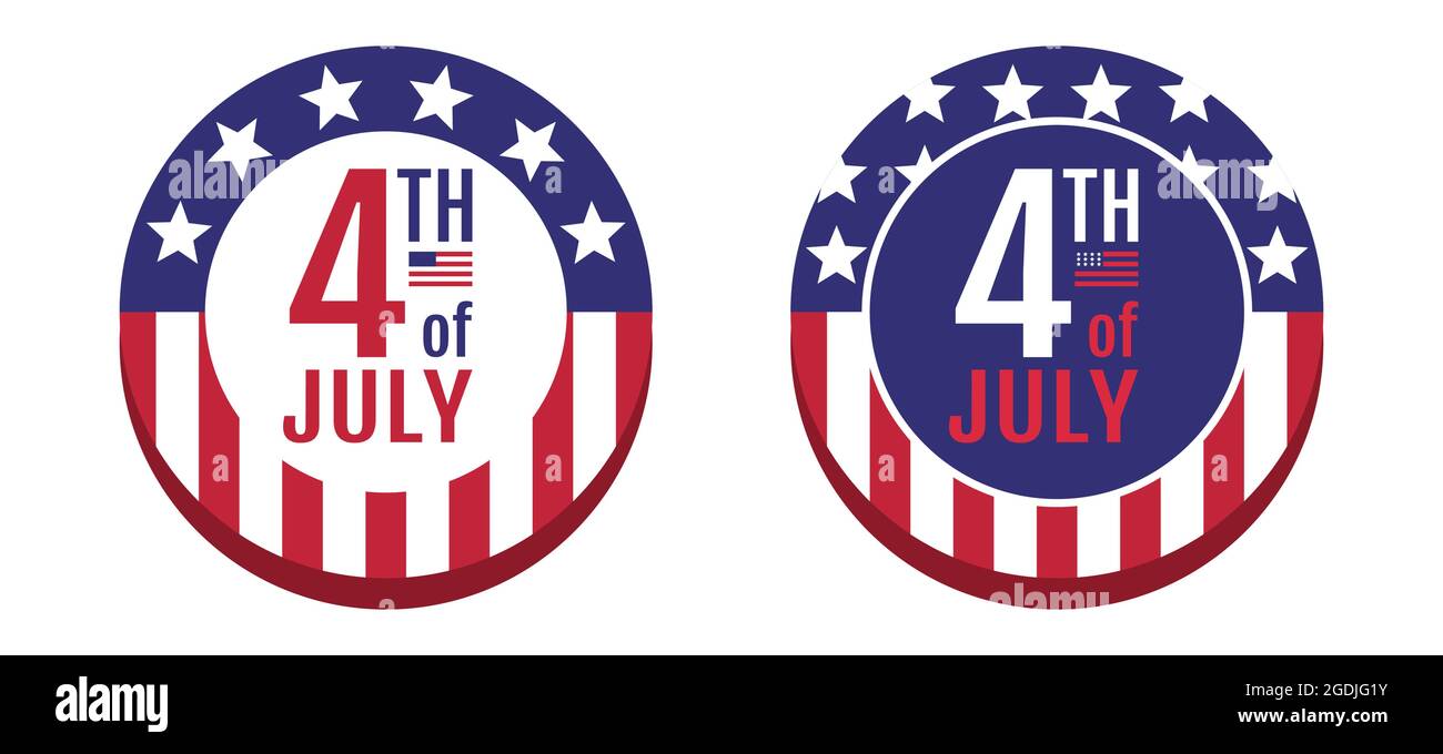 Vektorsymbole für den 4. juli auf abstraktem Hintergrund. Vektor-Banner für den Unabhängigkeitstag der USA. Stock Vektor