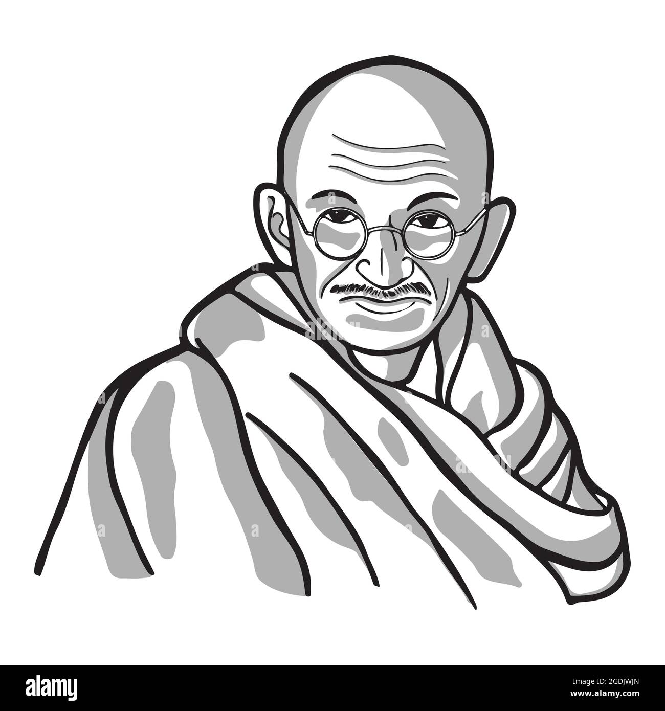 Gandhiji stehende Zeichnung