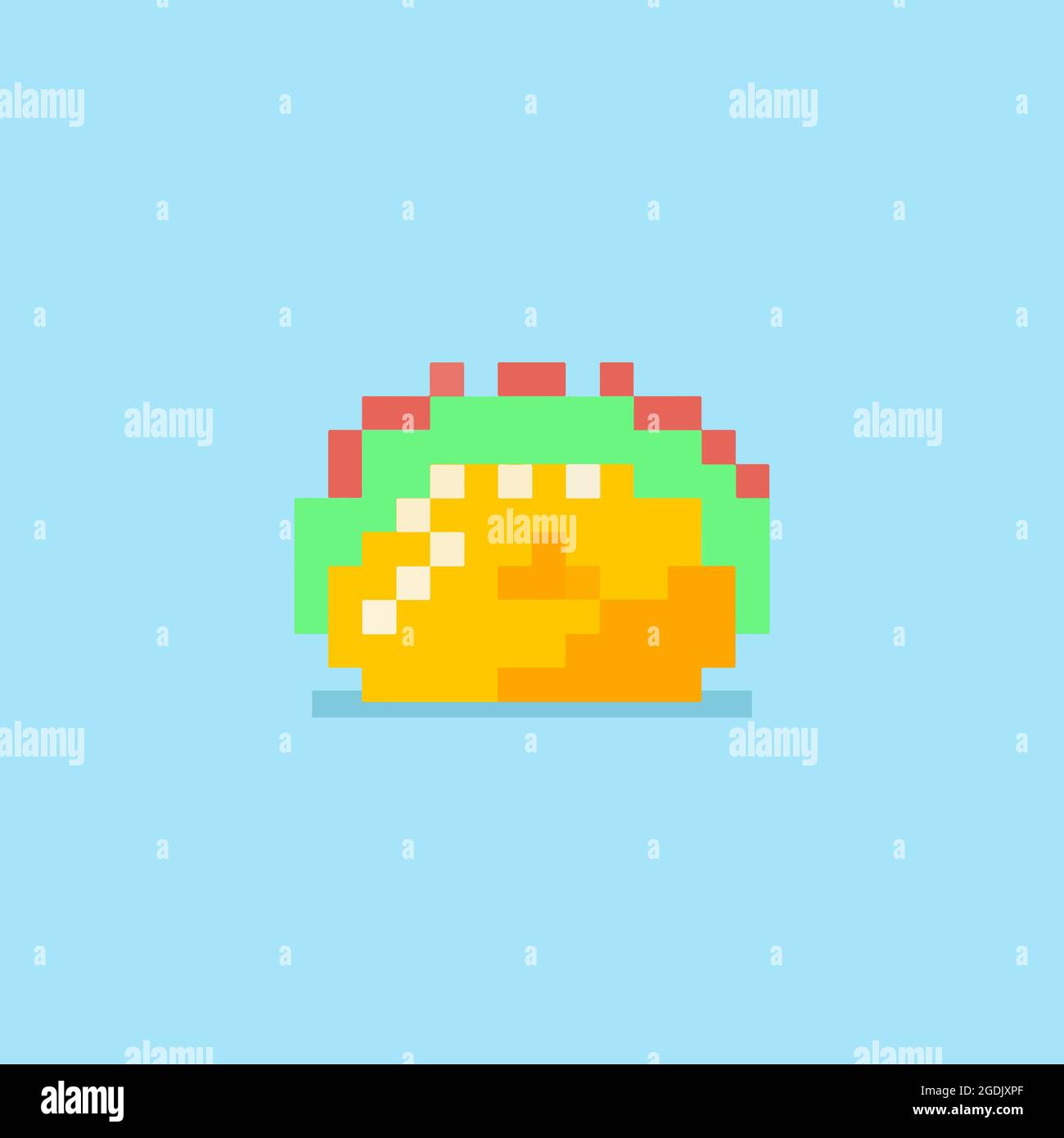 taco Illustration mit dem Pixel Art Stil, Taco Pixel Design, Taco isoliert Design Stock Vektor