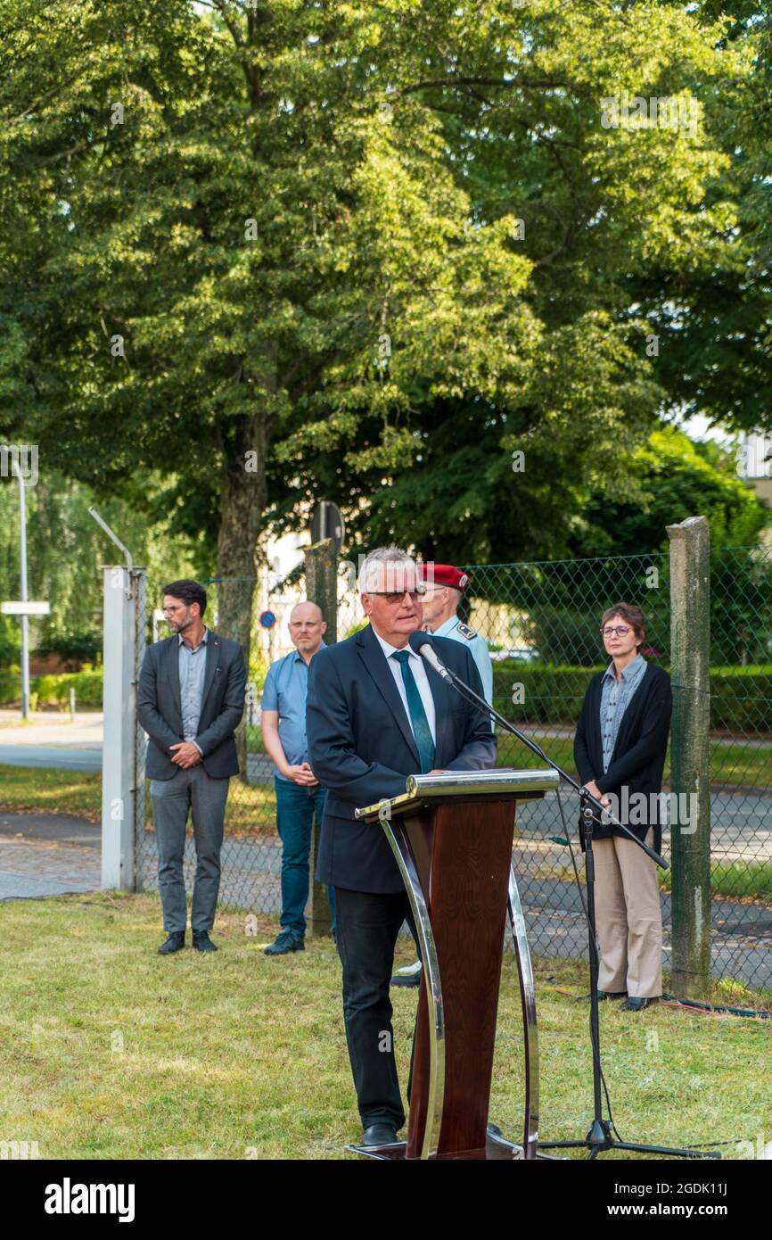 Bernd Lange , Am 13. August 2021 wird an den Beginn des Baus der Berliner Mauer und die vollstndige Schließung der innerdeutschen Grenze vor 60 Jahren Stockfoto