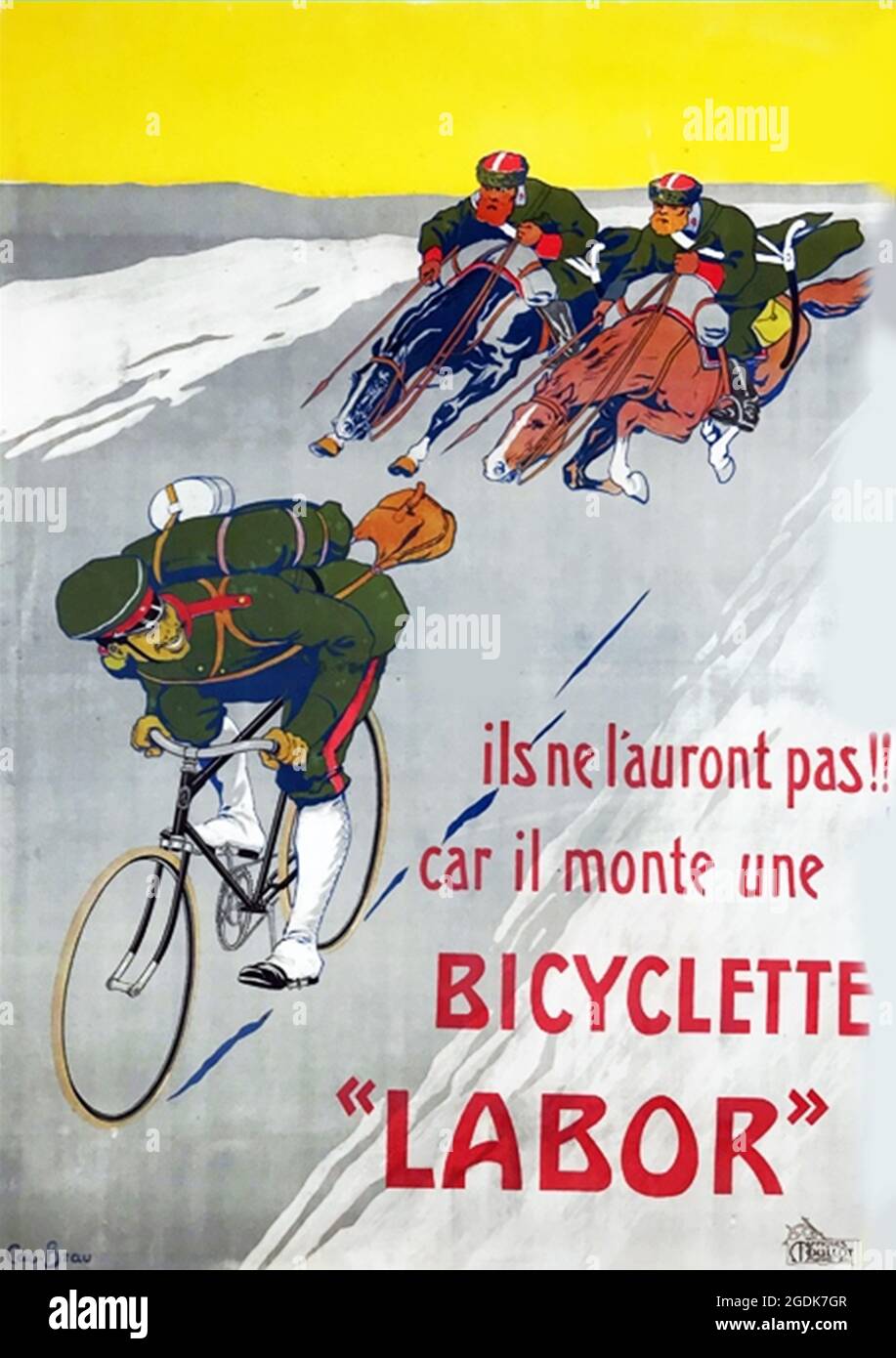 Klicken Sie auf Vintage Französisch Fahrrad Poster - Cycles Labor, 1900s  Stockfotografie - Alamy