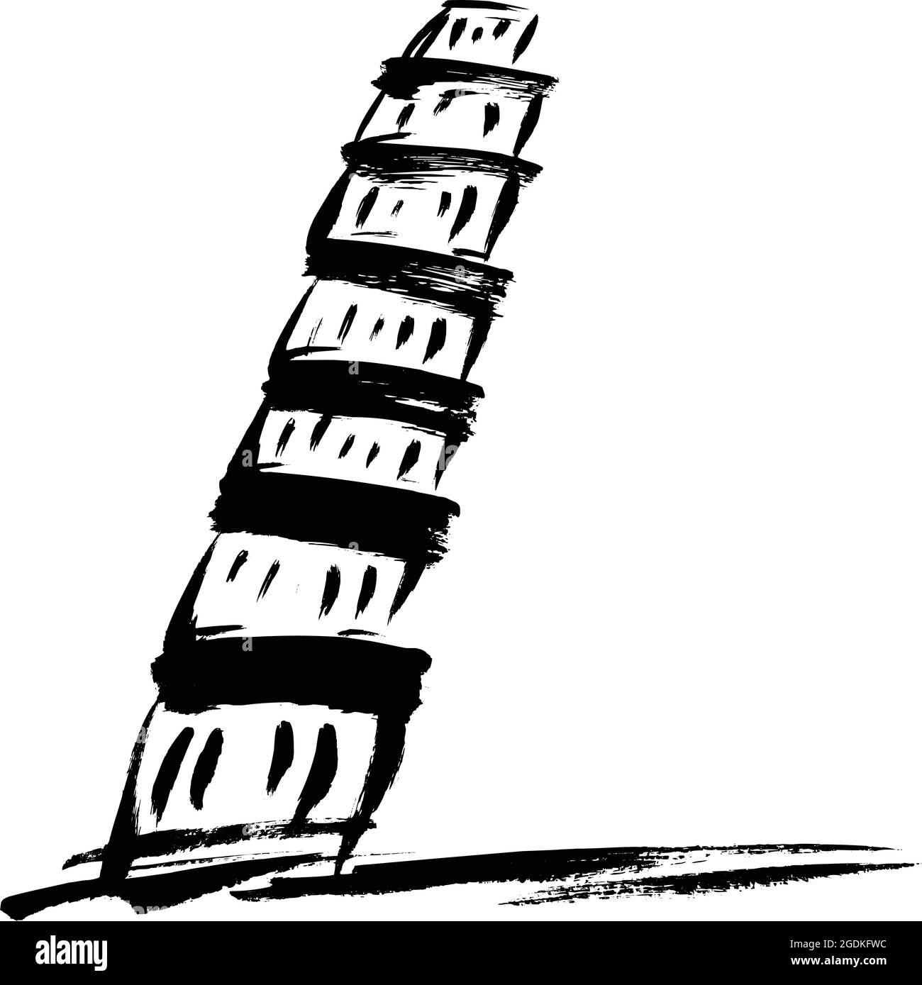 Piazza del duomo schwarz mit einem Pinsel auf einem weißen gemalt. Leicht editierbare Vektorgrafik mit Ebenen. Stock Vektor