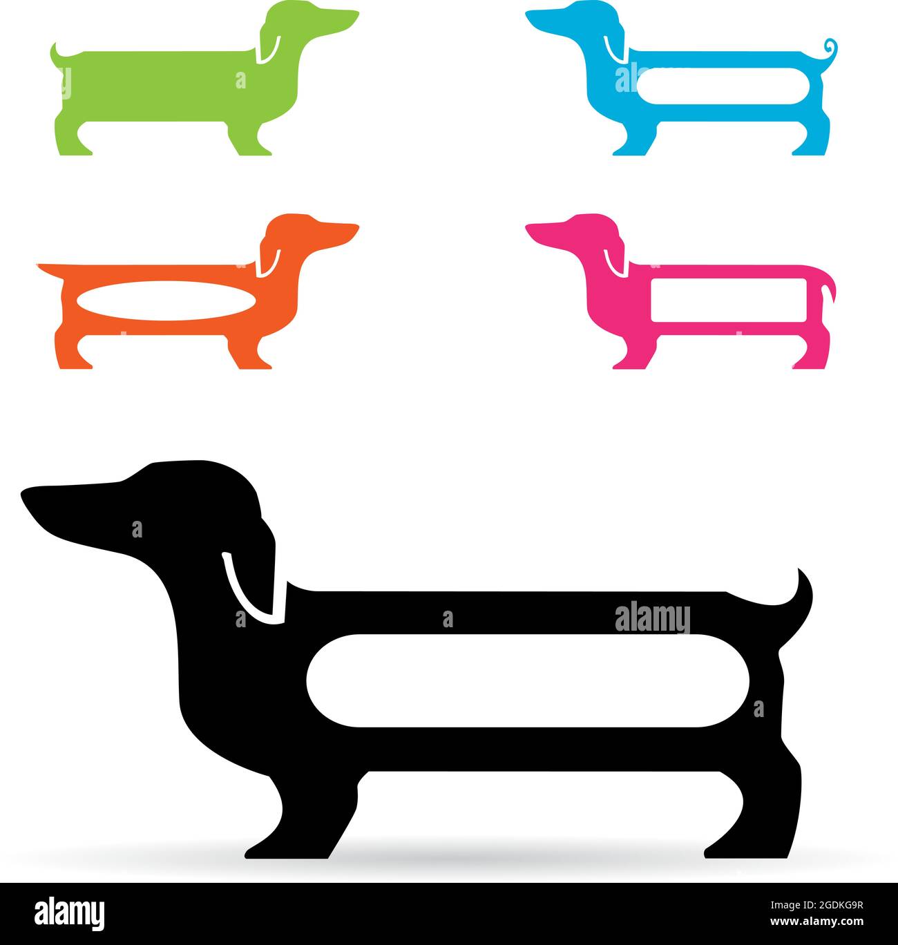 Das Design des Hundes, Illustration-Vektor. Leicht editierbare Vektorgrafik mit Ebenen. Tiere. Haustier. Stock Vektor