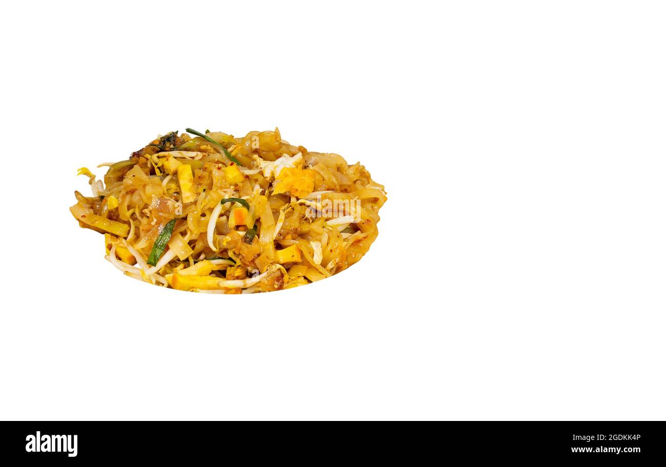 Pad Thai ist ein weiteres Street Food, das bei Thailändern beliebt ist. Beschneidungspfad. Stockfoto