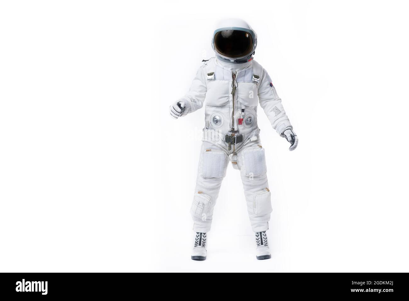 Astronaut mit weißem Hintergrund Stockfoto