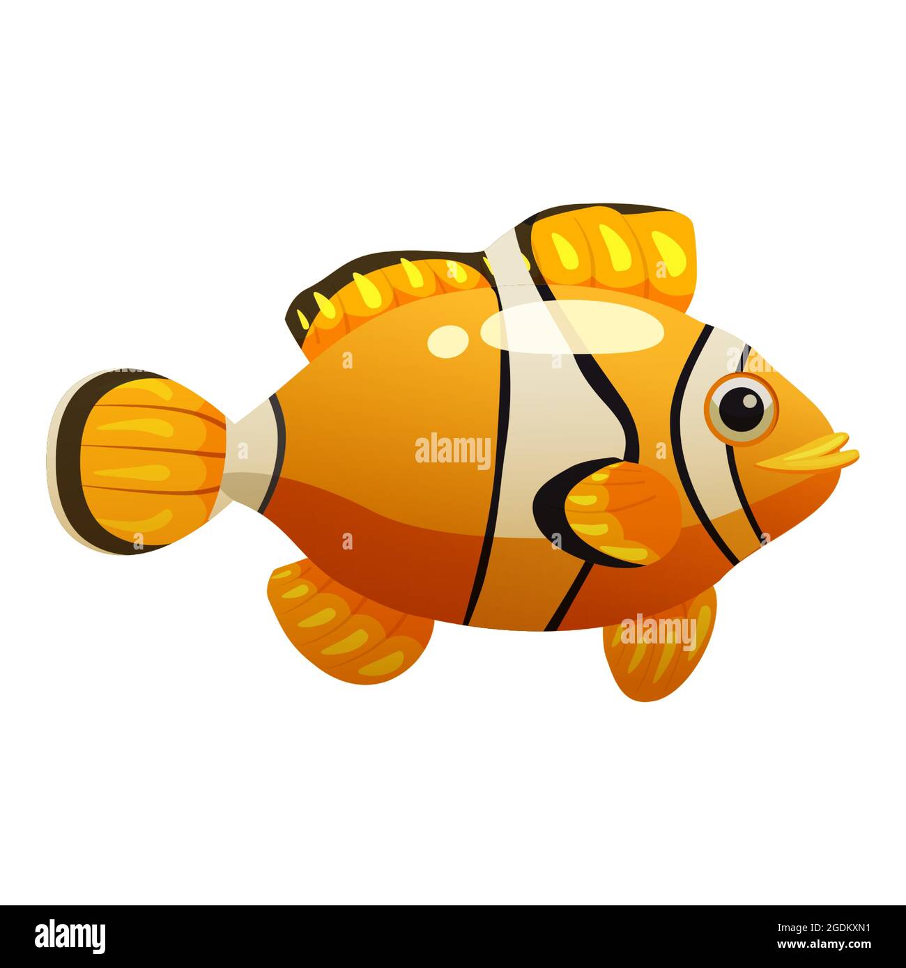 Tropischer gelber Fisch, Korallenriff exotisches Haustier. Aquarium Sea Life, Vektor illustrartion Cartoon-Stil Stock Vektor