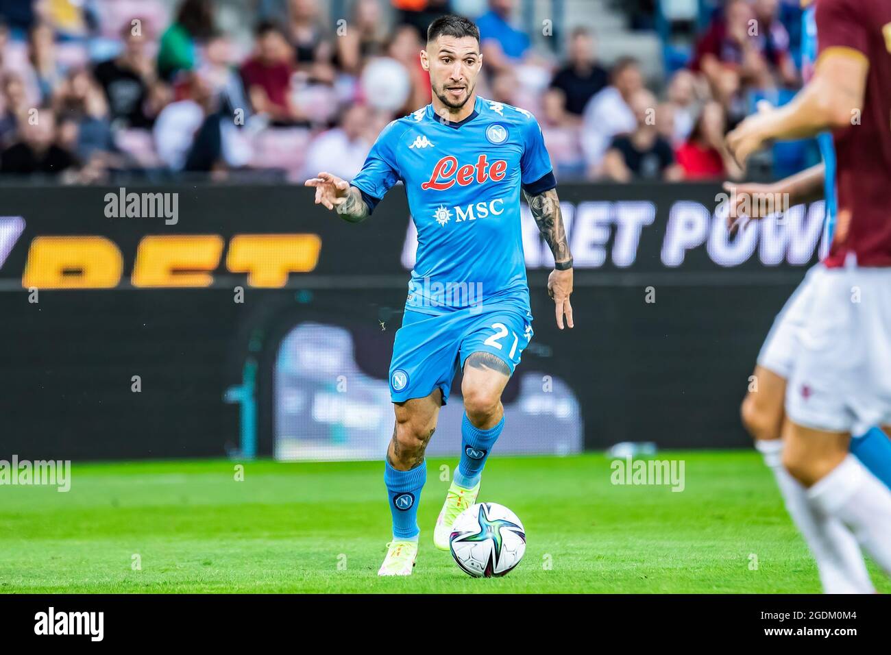 Matteo Politano von SSC Napoli wurde während des Vorsaison-Freundschaftsspiel zwischen Wisla Krakau und SSC Napoli im City Stadium in Krakau in Aktion gesehen. (Endergebnis; Wisla Krakow 1:2 SSC Napoli) Stockfoto