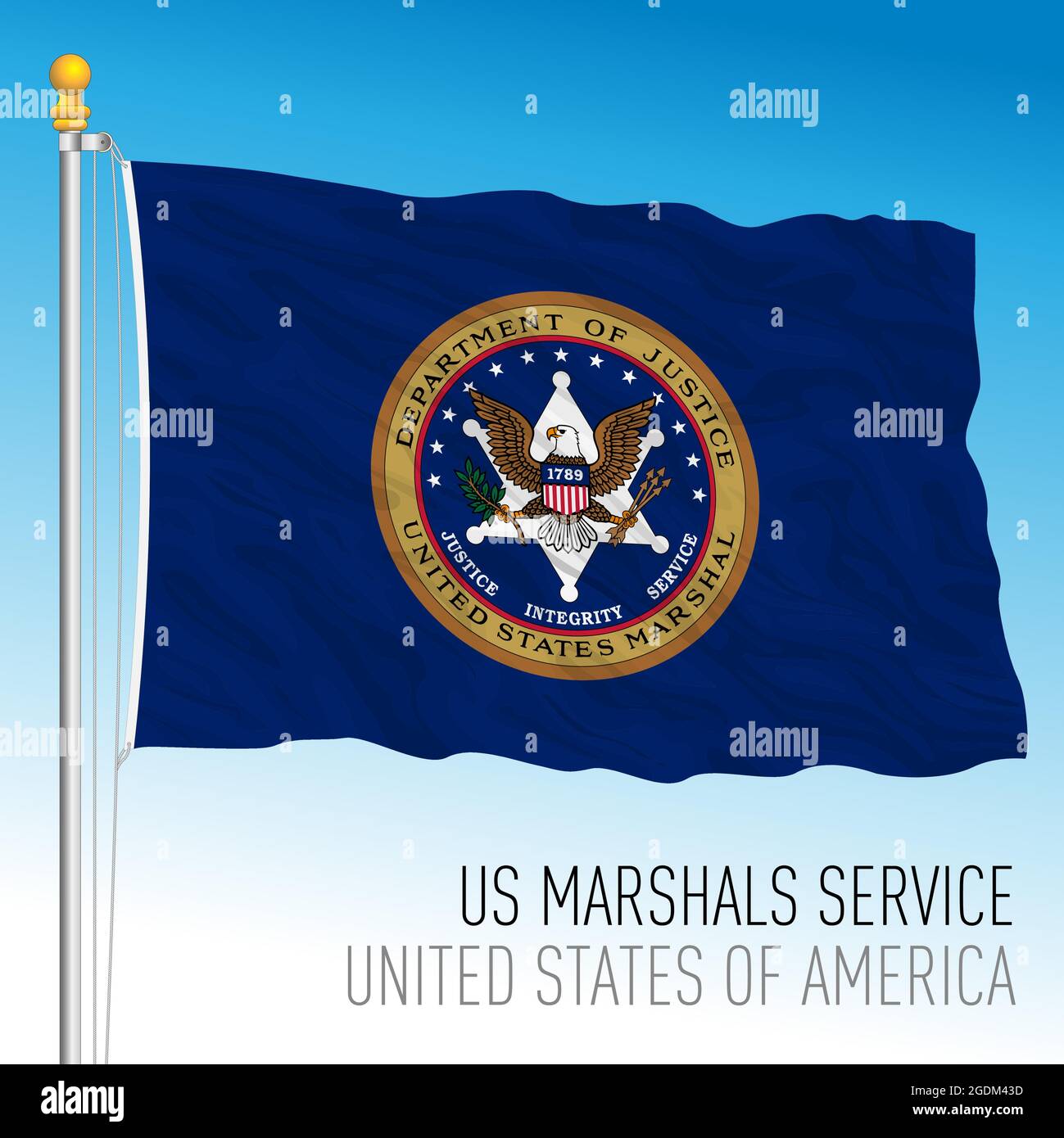 US Marshals Service Flagge, Vereinigte Staaten von Amerika, Vektordarstellung Stock Vektor