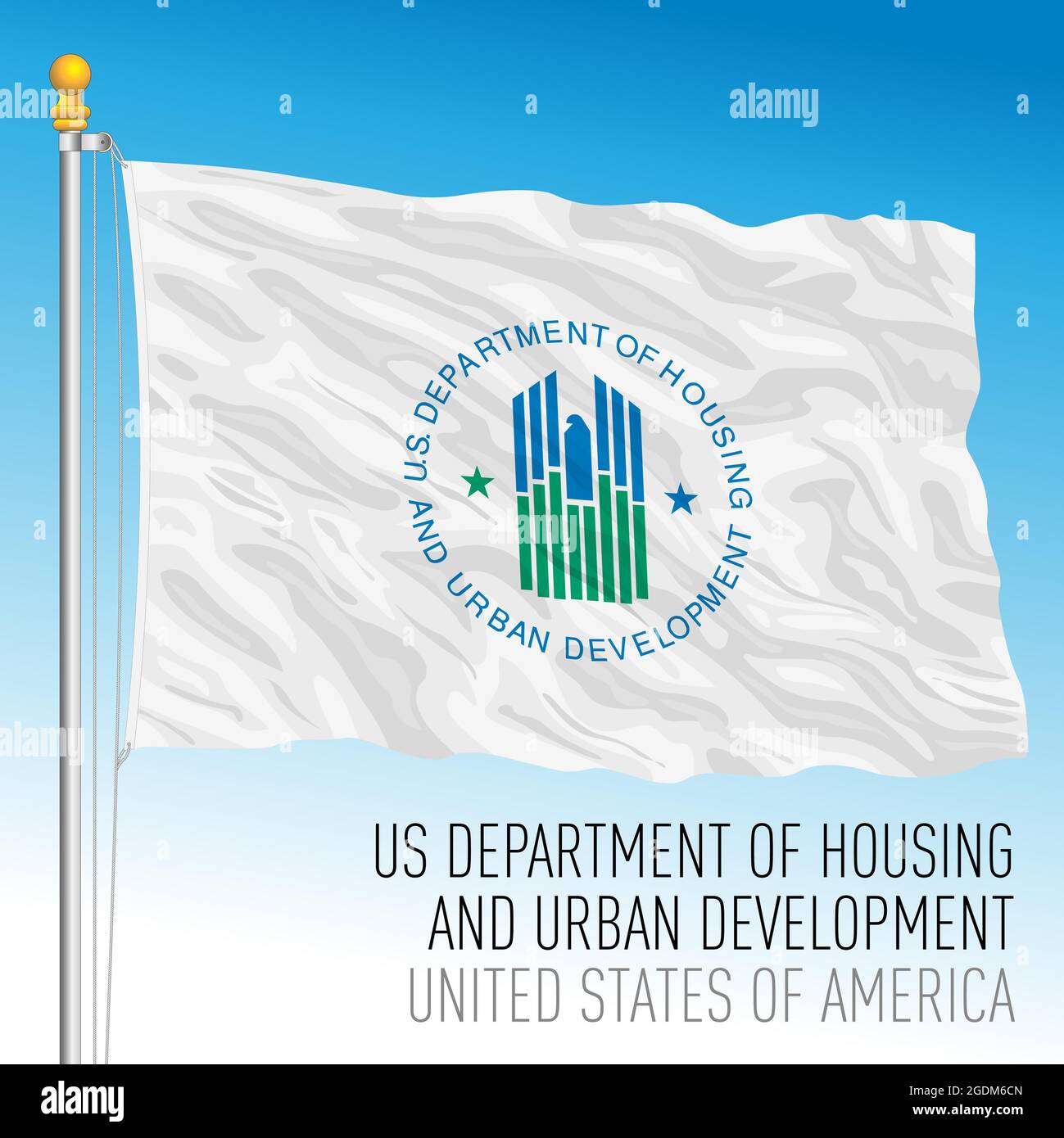 US Department of Housing and Urban Development Flagge, Vereinigte Staaten von Amerika, Vektordarstellung Stock Vektor