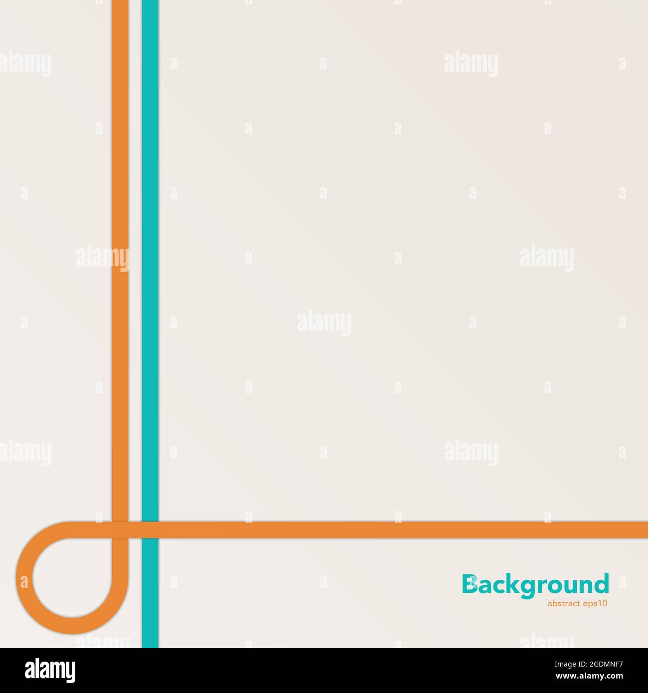 Abstrakte Vektordarstellung mit orangefarbenen und blauen Linien und verlaufenem Hintergrund. Stock Vektor