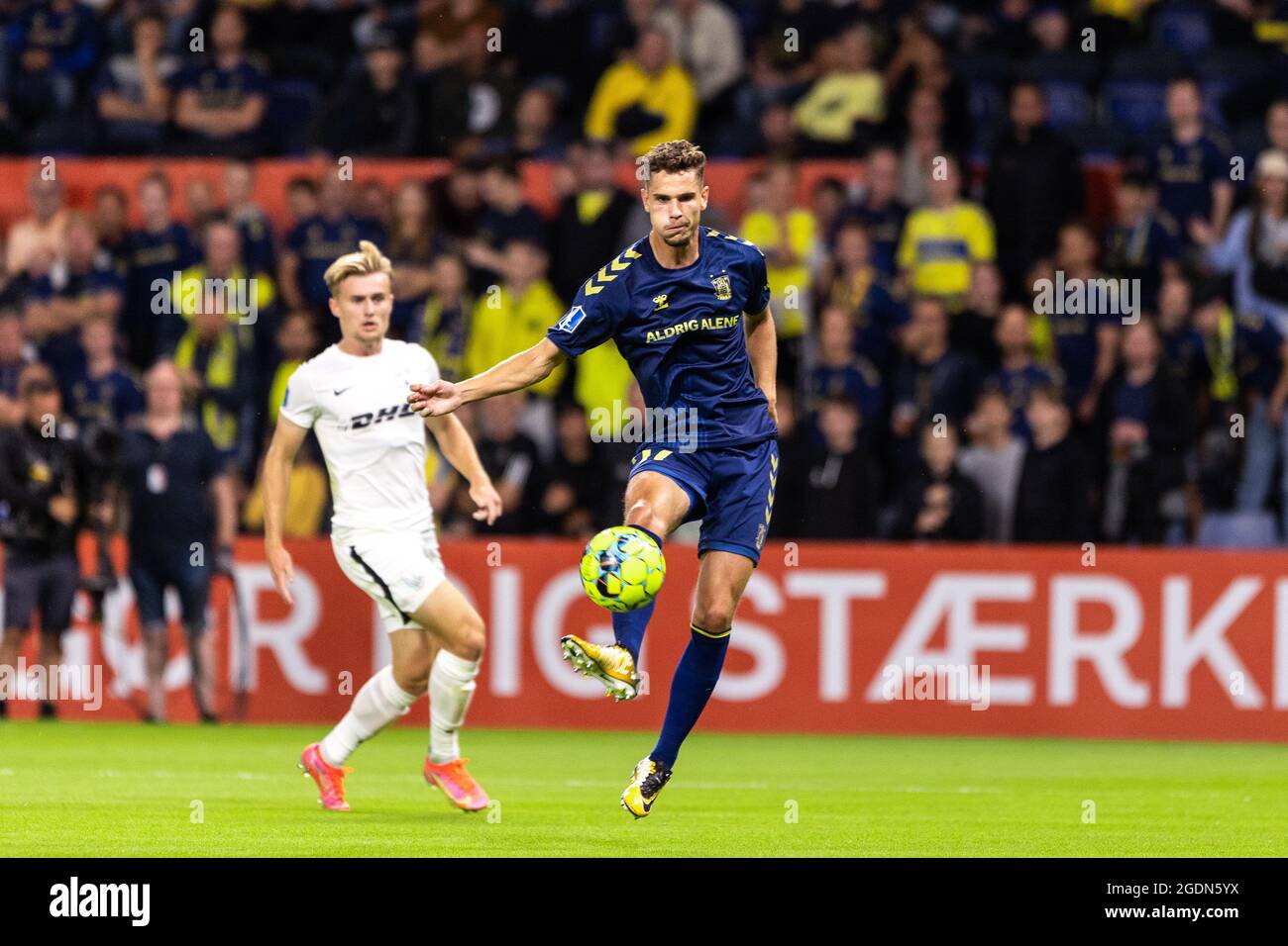 Brondby, Dänemark. August 2021. Andreas Bruus (17) von Brondby, WENN er während des 3F Superliga-Spiels zwischen Brondby IF und FC Nordsjaelland im Brondby Stadion in Brondby, Dänemark, gesehen wurde. (Foto: Gonzales Photo/Alamy Live News Stockfoto