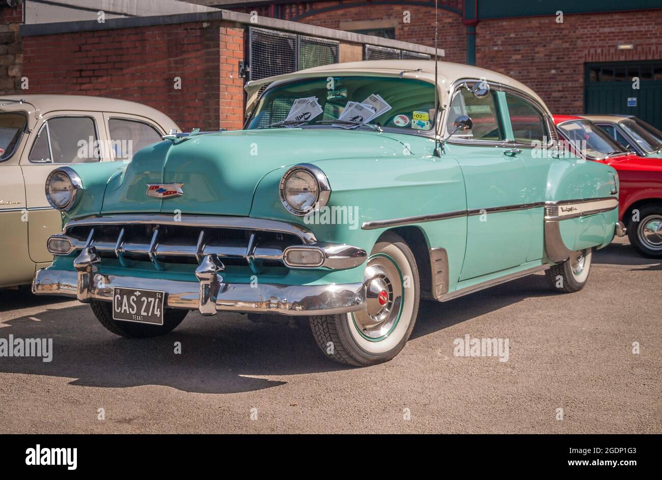1954 GENERAL MOTORS Bel AIR auf der Oldtimer-Show im Elsecar Heritage Center, Barnsley, South Yorkshire Stockfoto