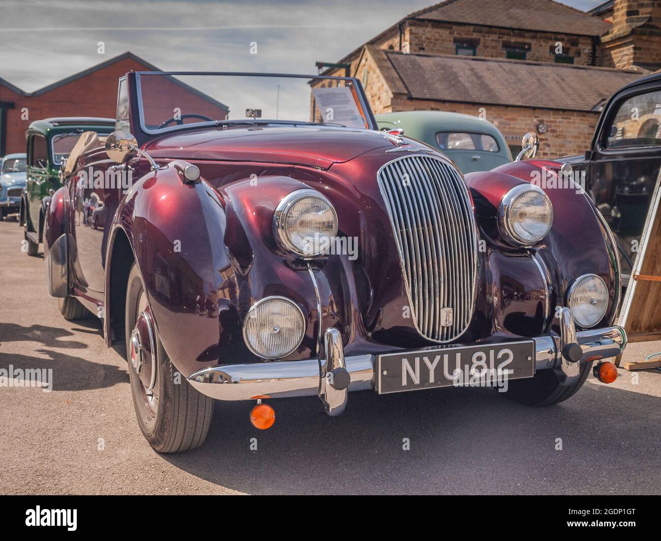 1953 Lagonda auf der Classic Car Show im Elsecar Heritage Center, Barnsley, South Yorkshire. Stockfoto