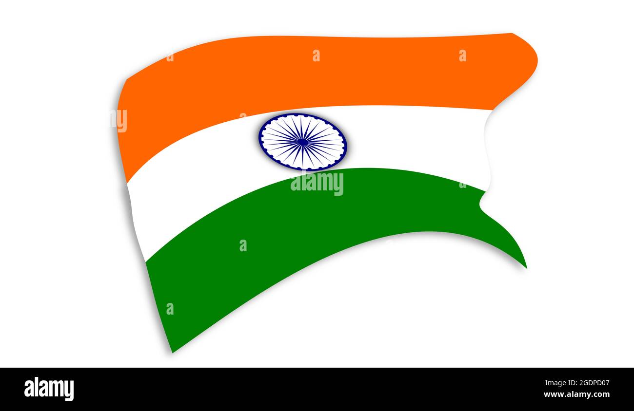 Guwahati,Assam,Indien - 14 2021. August: Darstellung der indischen dreifarbigen Flagge für den Tag der Republik und Unabhängigkeit Indiens Stockfoto