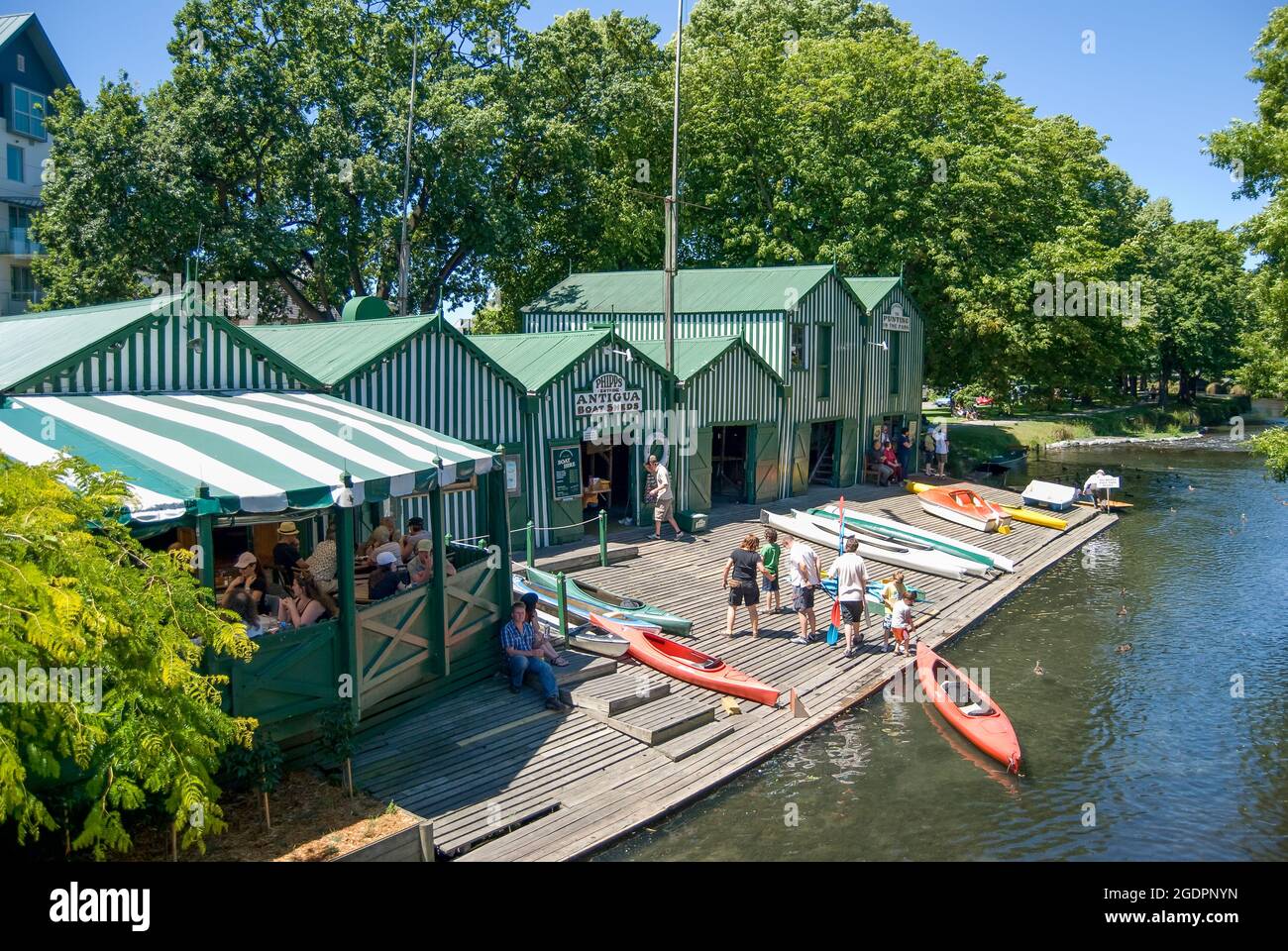 Bootstouren auf dem Fluss Avon, Antigua Boat Sheds, Cambridge Terrace, Christchurch, Canterbury, Neuseeland Stockfoto