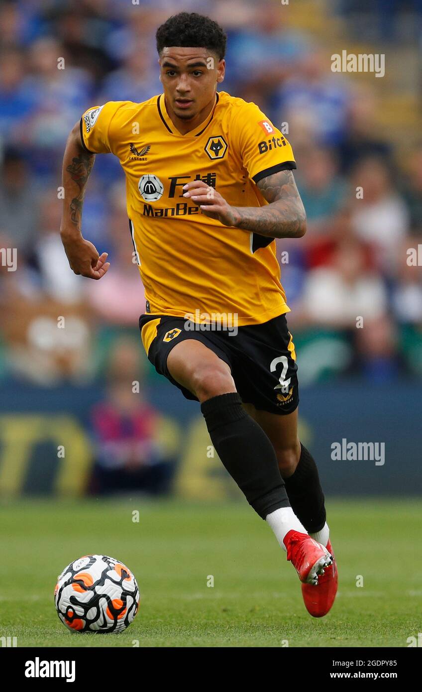 Leicester, England, 14. August 2021. Ki-Jana Hoever von Wolverhampton Wanderers während des Premier League-Spiels im King Power Stadium, Leicester. Bildnachweis sollte lauten: Darren Staples / Sportimage Stockfoto