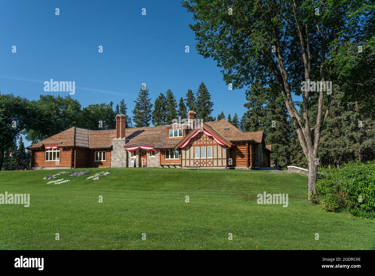 Parkzentrale und Besucherzentrum im Riding Mountain National Park, Manitoba, Kanada. Stockfoto