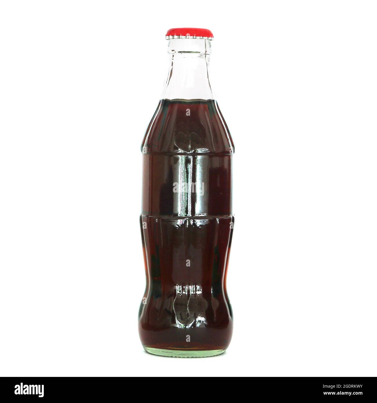 Cola-Flasche Getränk isolieren auf weißem Hintergrund Stockfoto