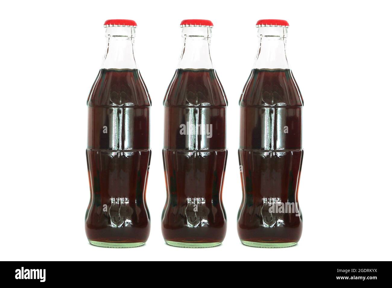 Cola-Flasche Getränk isolieren auf weißem Hintergrund Stockfoto